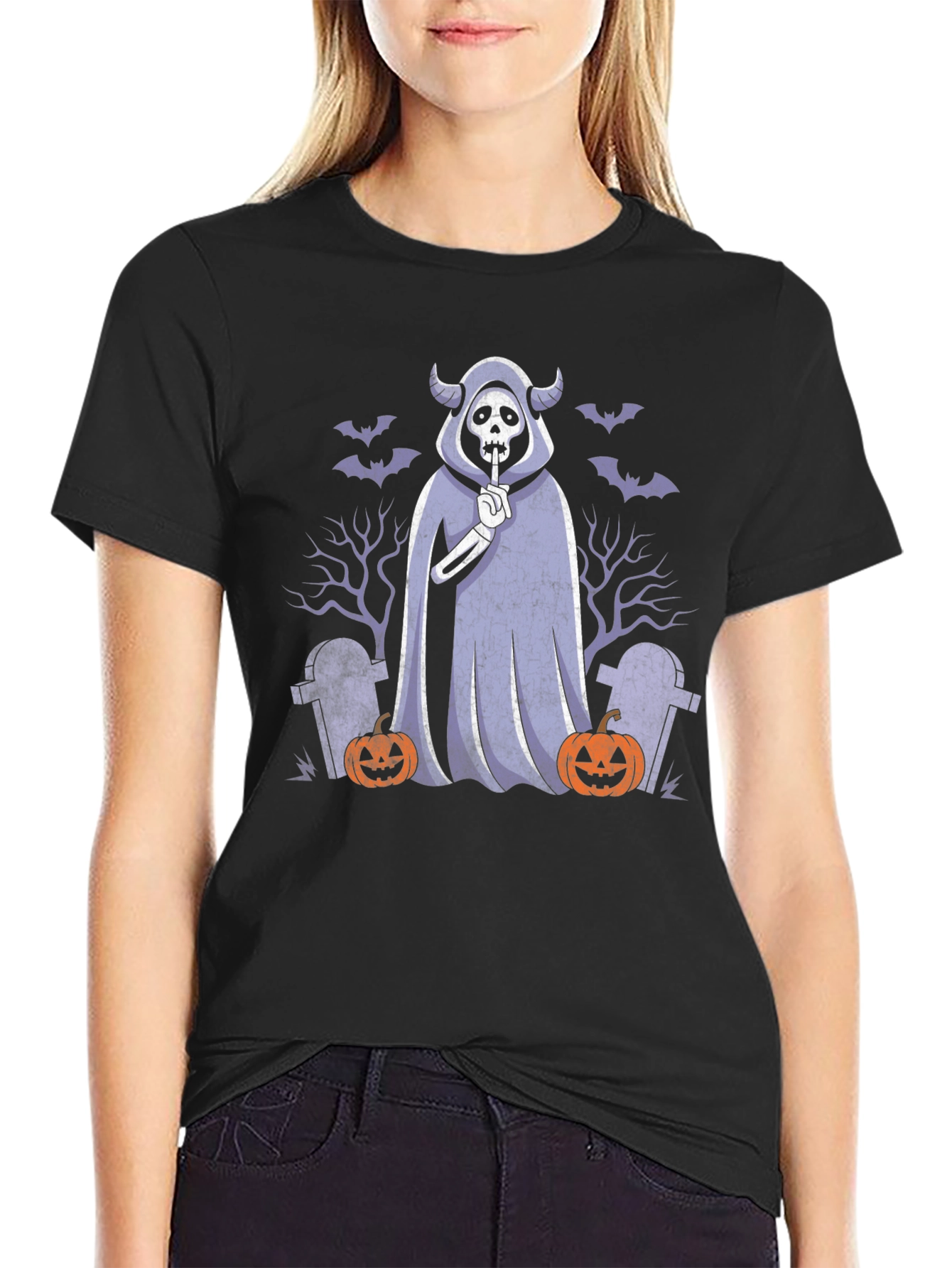 Halloween Ghost T-Shirt: Spooky Shhh Design