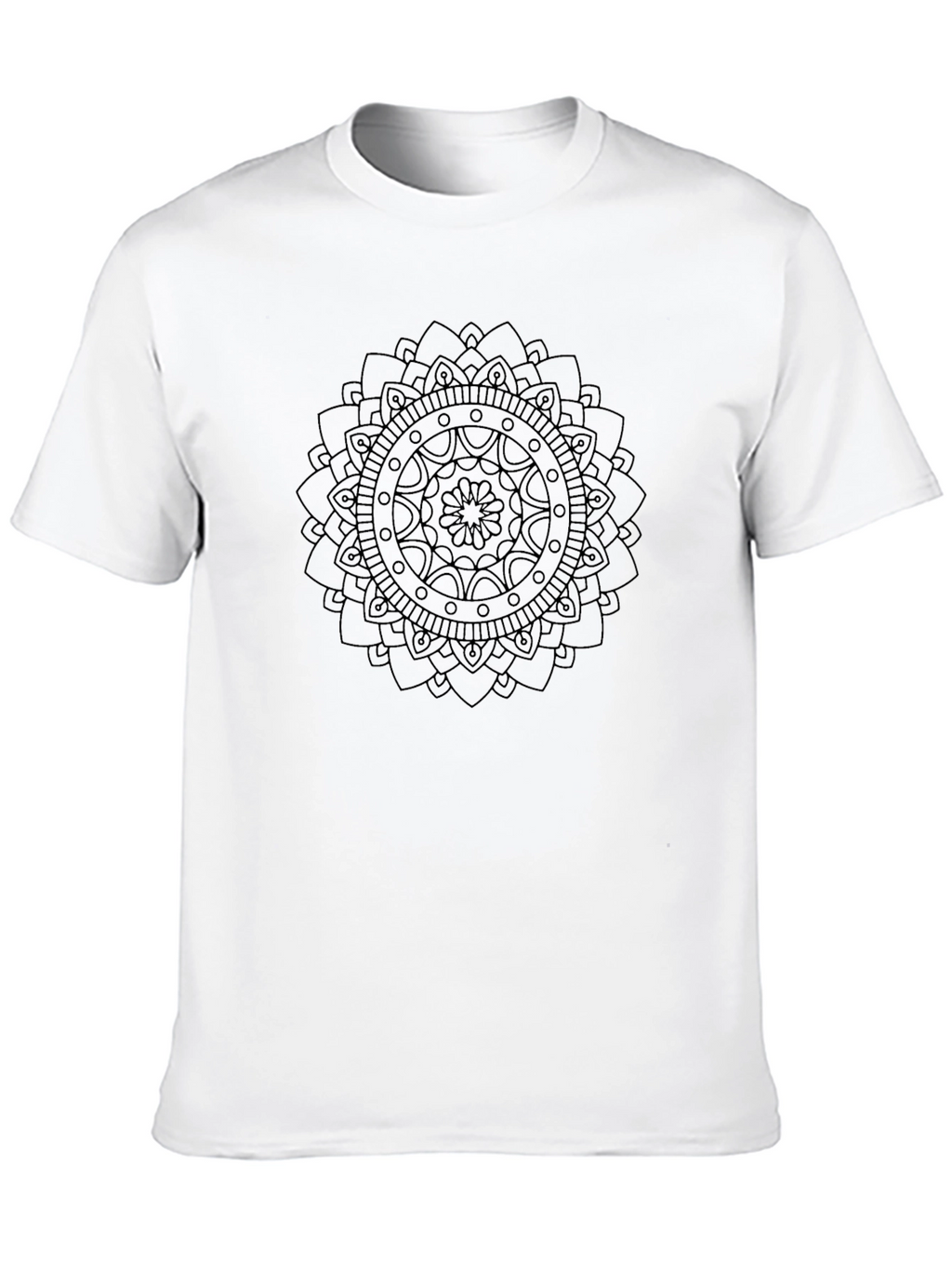 Black Mandala Graphic Tee - Casual Style