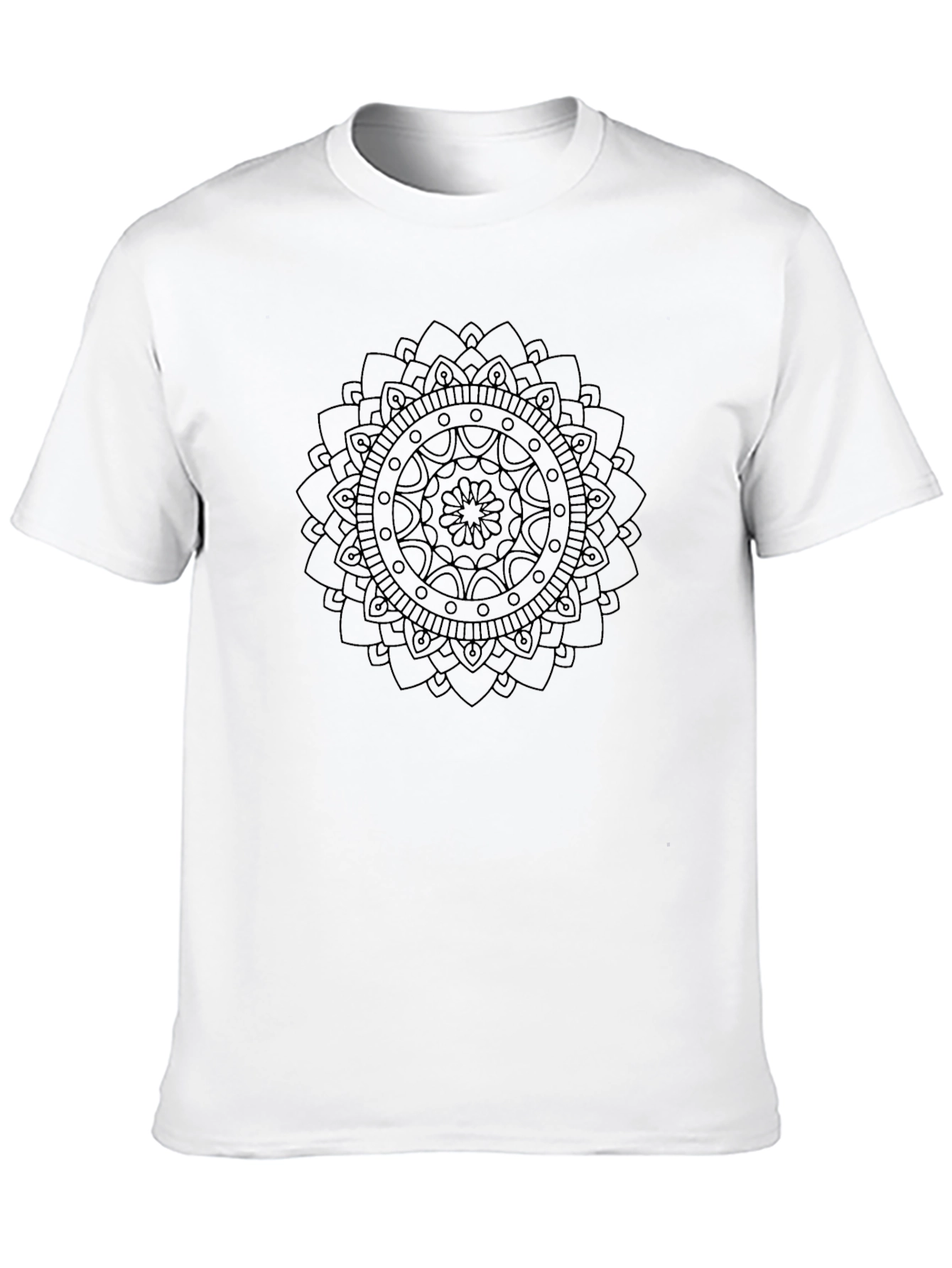 Black Mandala Graphic Tee - Casual Style