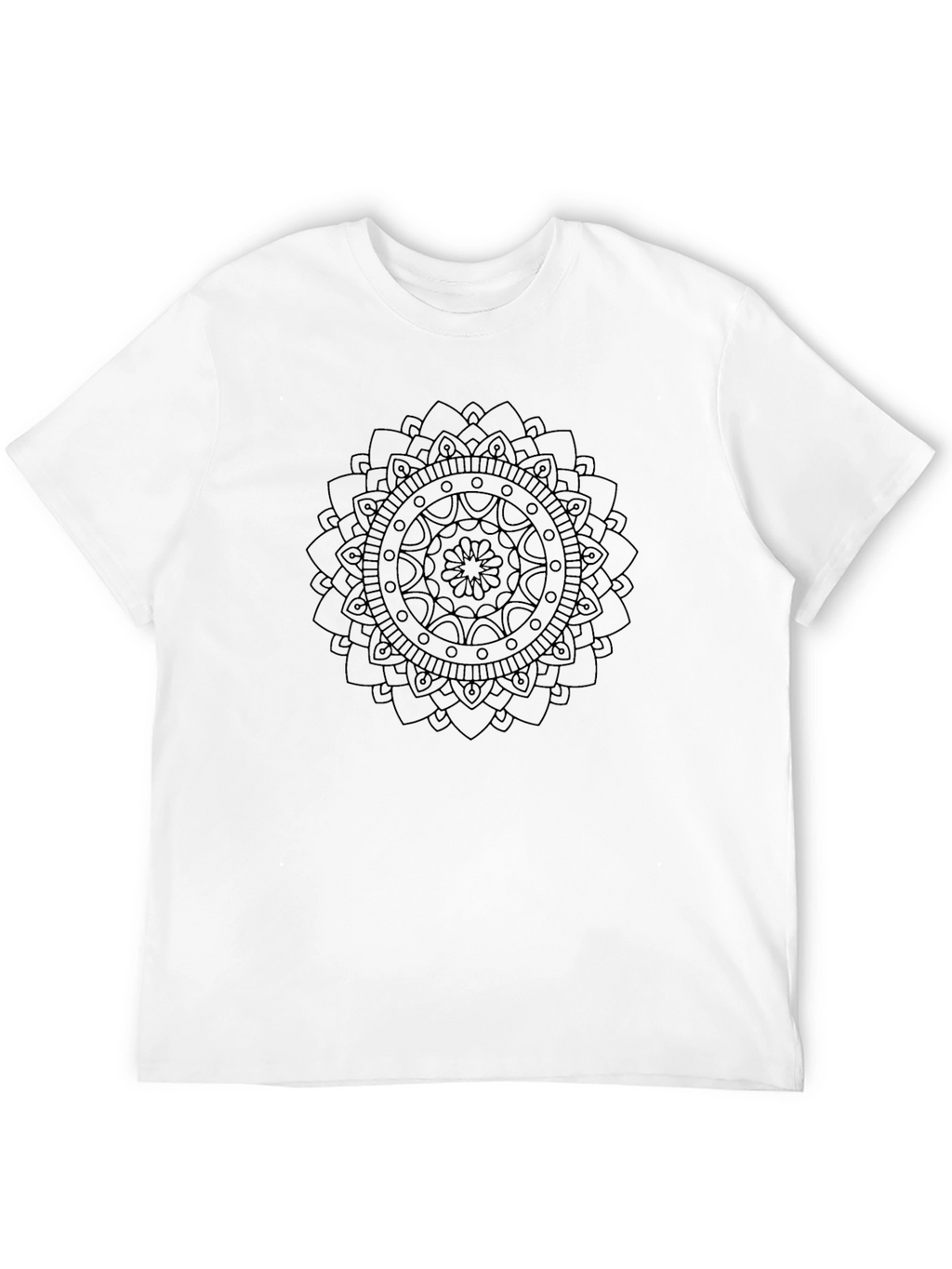 Black Mandala Graphic Tee - Casual Style