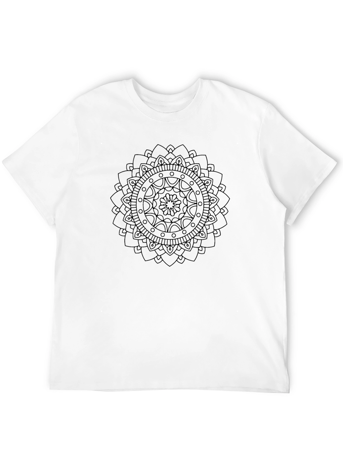 Black Mandala Graphic Tee - Casual Style