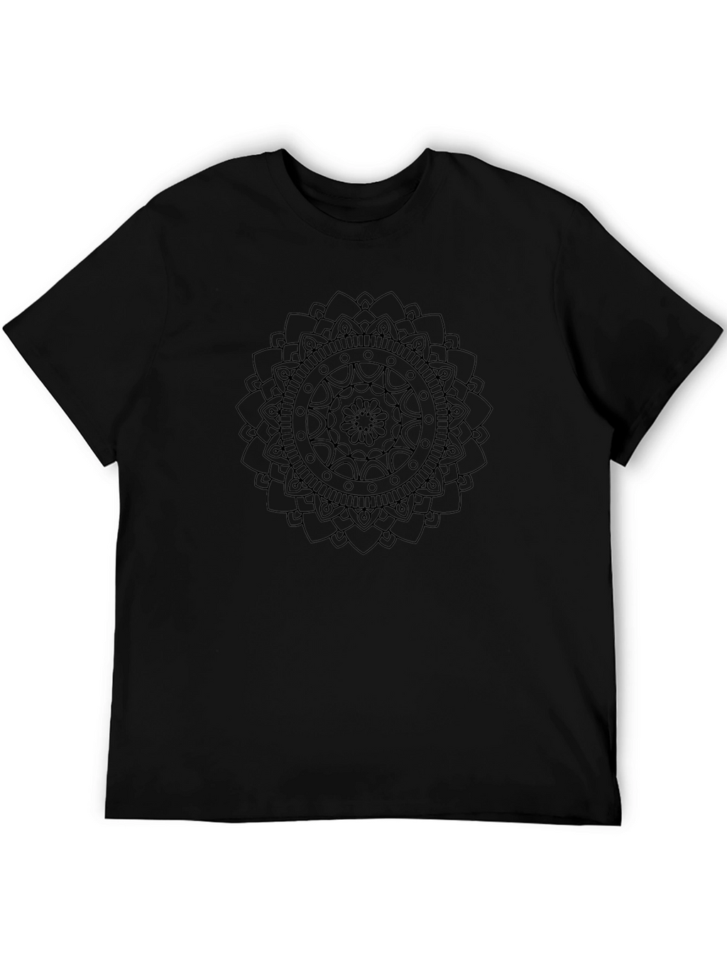 Black Mandala Graphic Tee - Casual Style