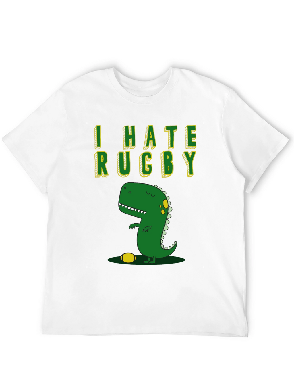 I Hate Rugby T-Shirt - Dinosaur Design