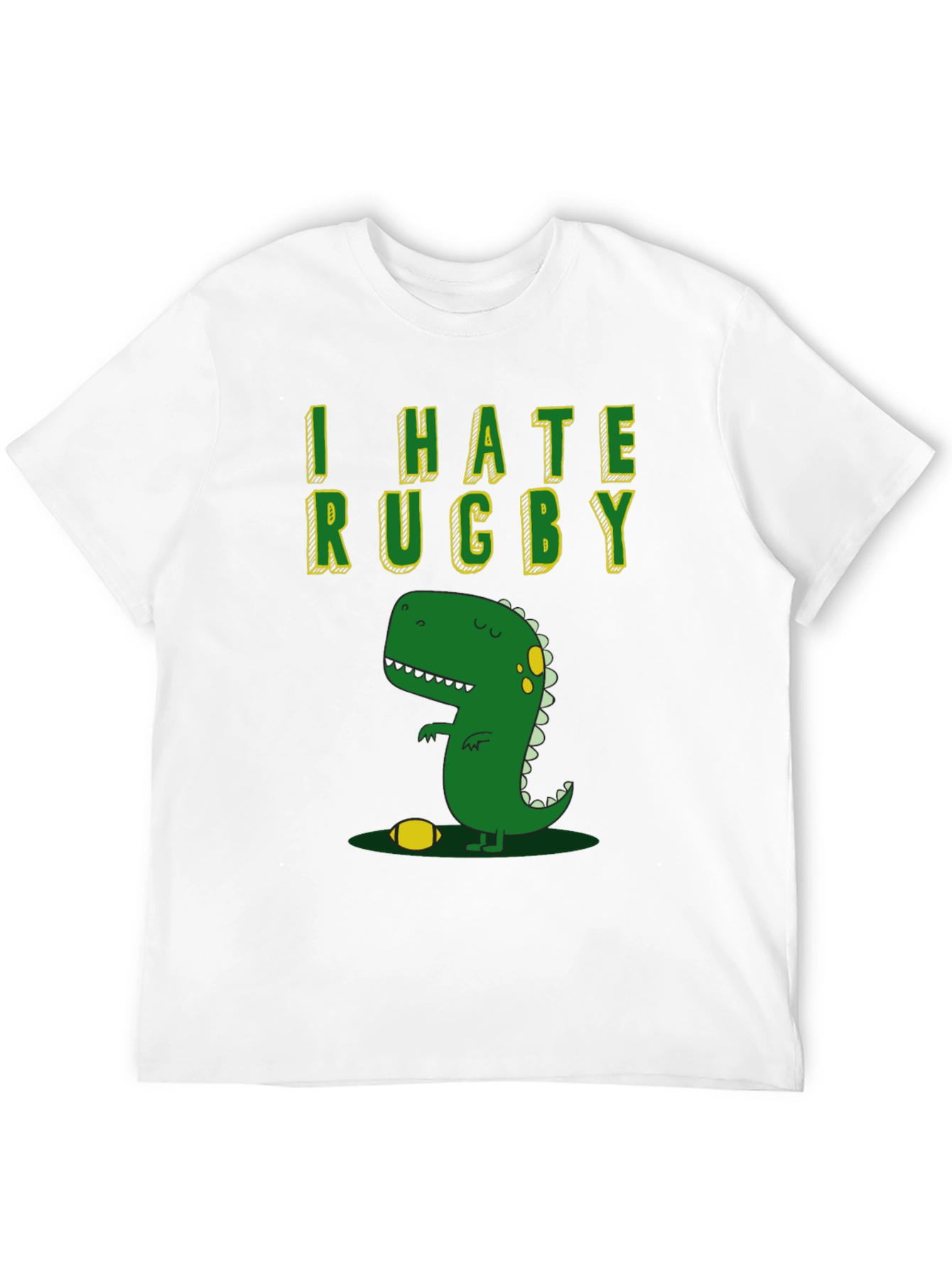 I Hate Rugby T-Shirt - Dinosaur Design