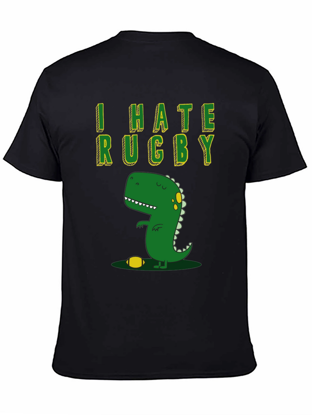 I Hate Rugby T-Shirt - Dinosaur Design