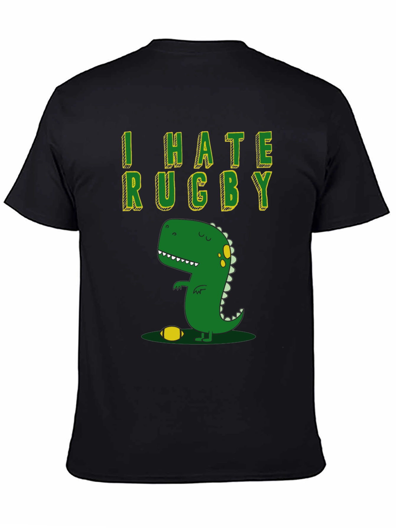 I Hate Rugby T-Shirt - Dinosaur Design
