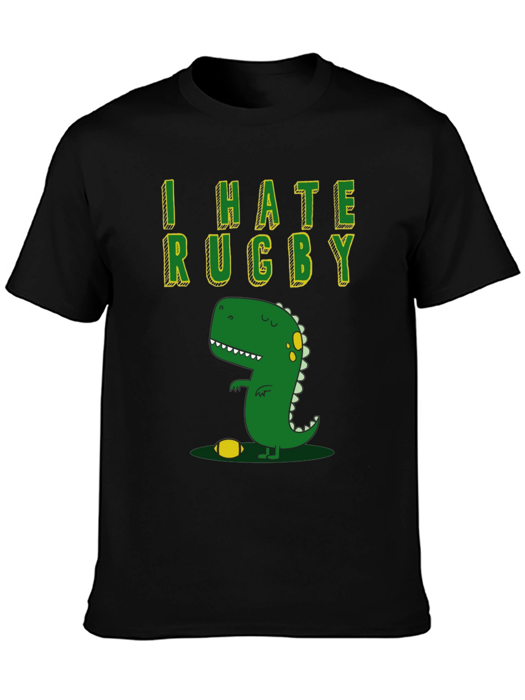 I Hate Rugby T-Shirt - Dinosaur Design