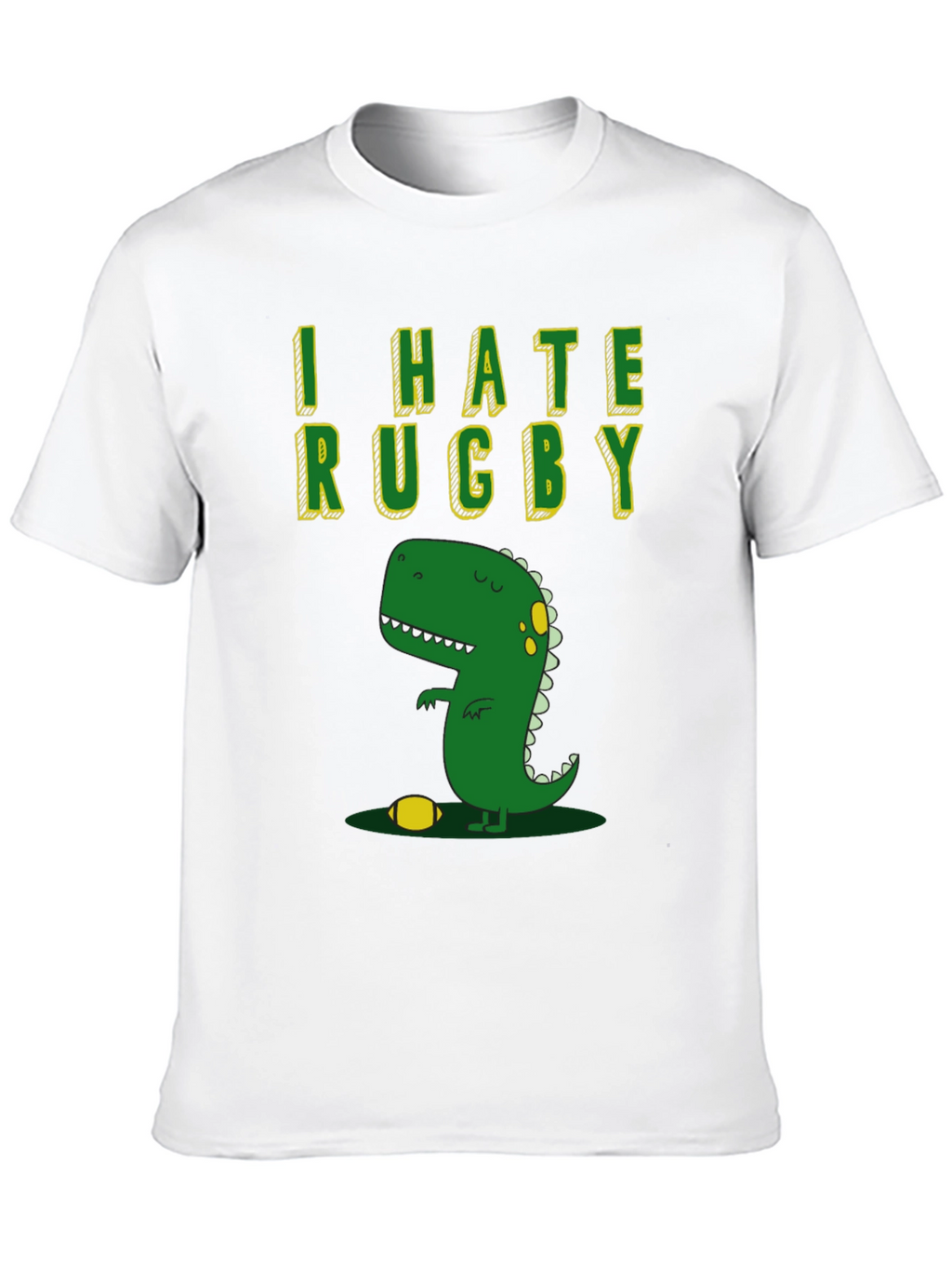 I Hate Rugby T-Shirt - Dinosaur Design