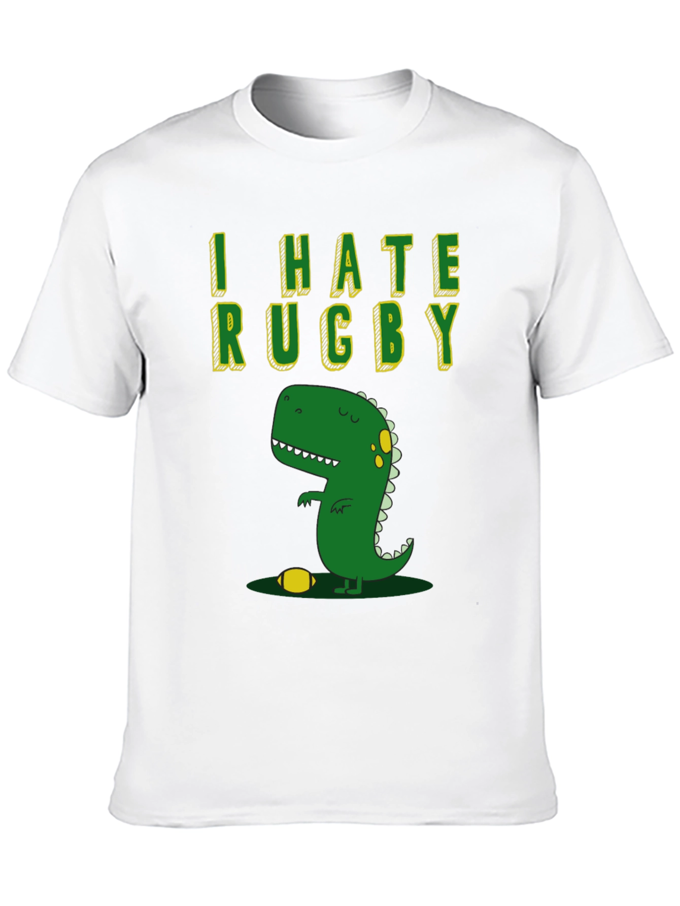 I Hate Rugby T-Shirt - Dinosaur Design