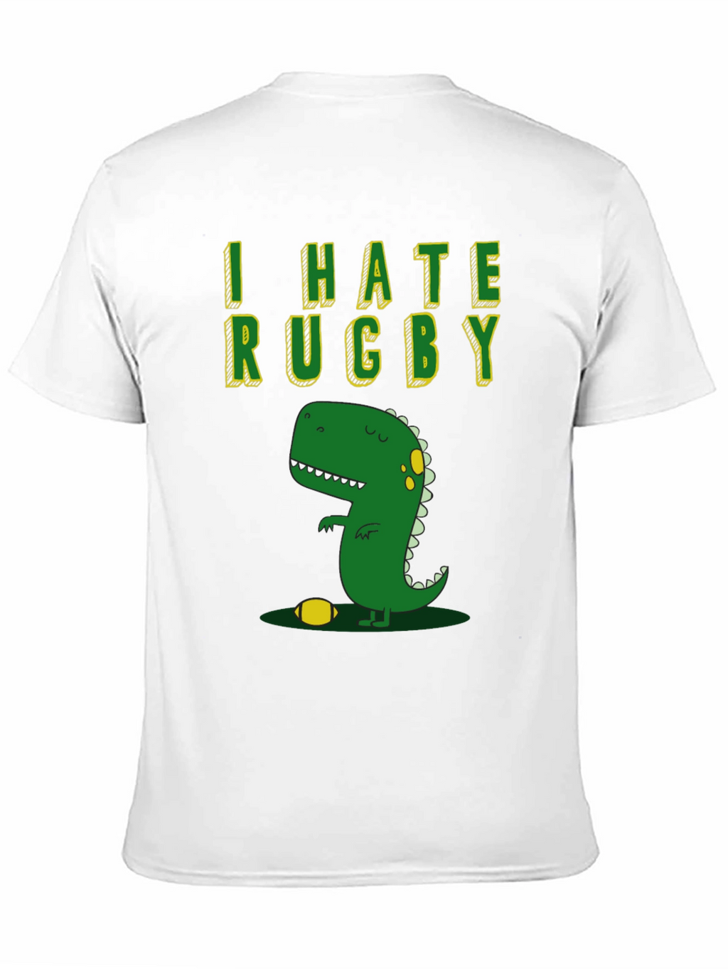I Hate Rugby T-Shirt - Dinosaur Design