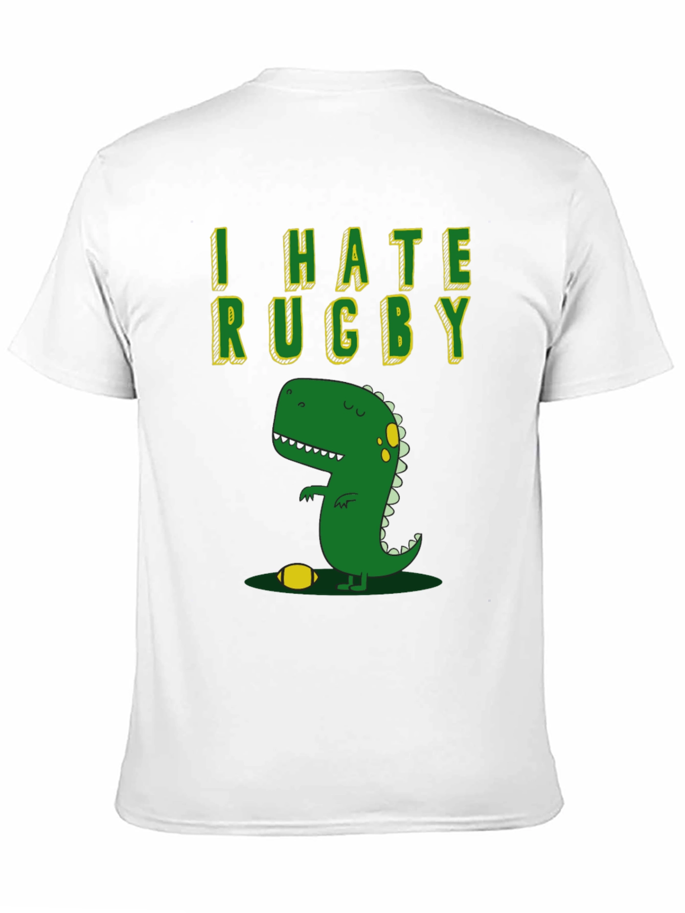 I Hate Rugby T-Shirt - Dinosaur Design