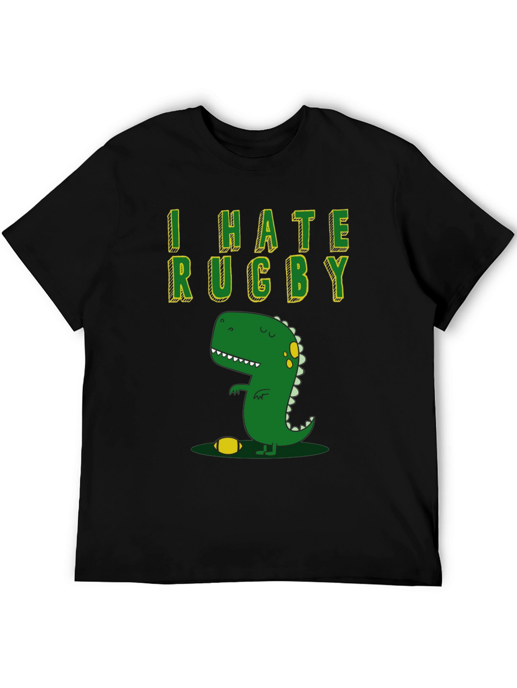 I Hate Rugby T-Shirt - Dinosaur Design