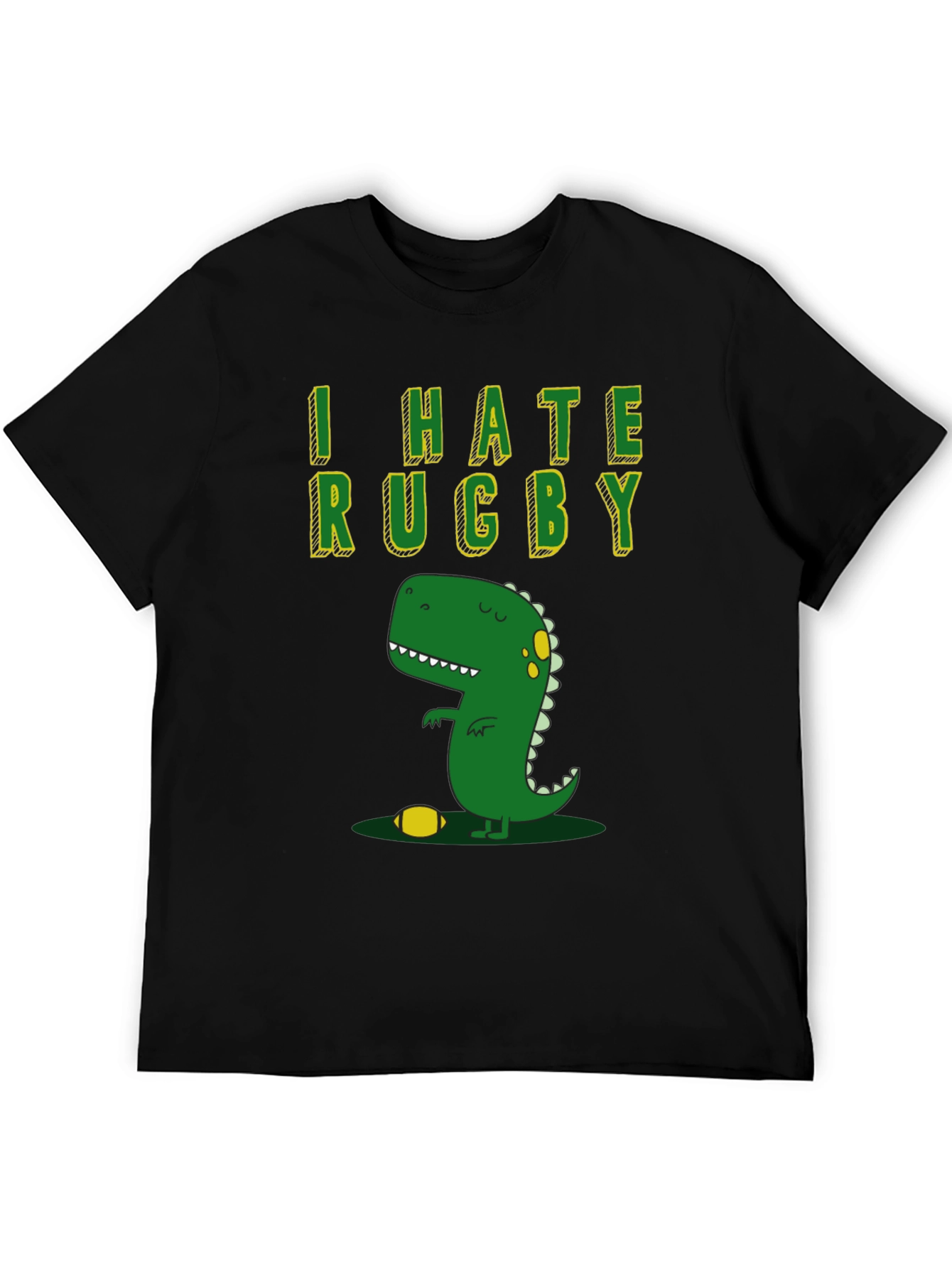 I Hate Rugby T-Shirt - Dinosaur Design