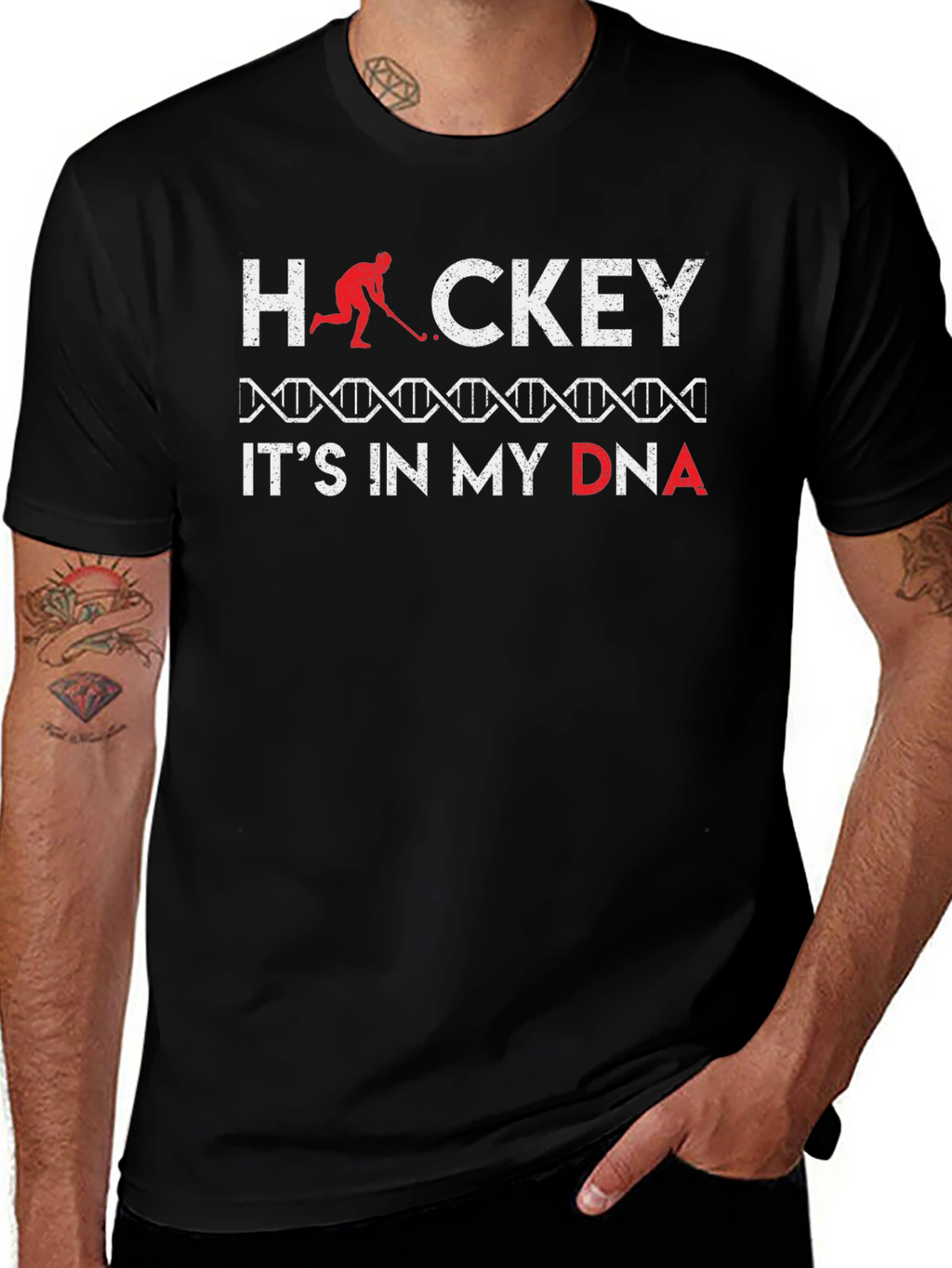 Hockey in my DNA Black T-Shirt