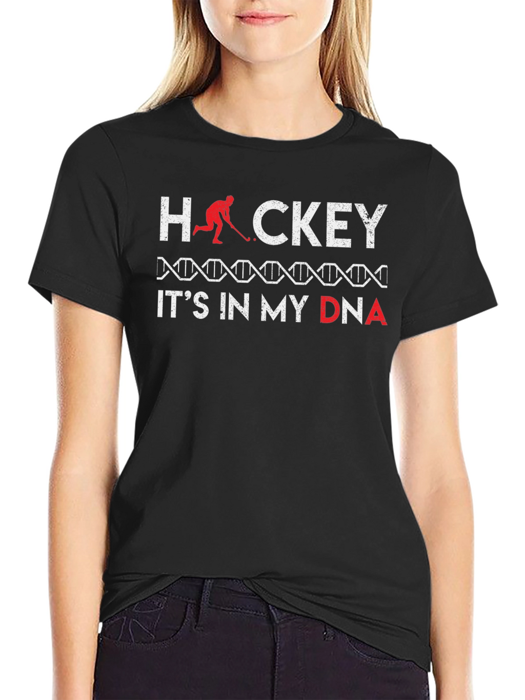 Hockey in my DNA Black T-Shirt