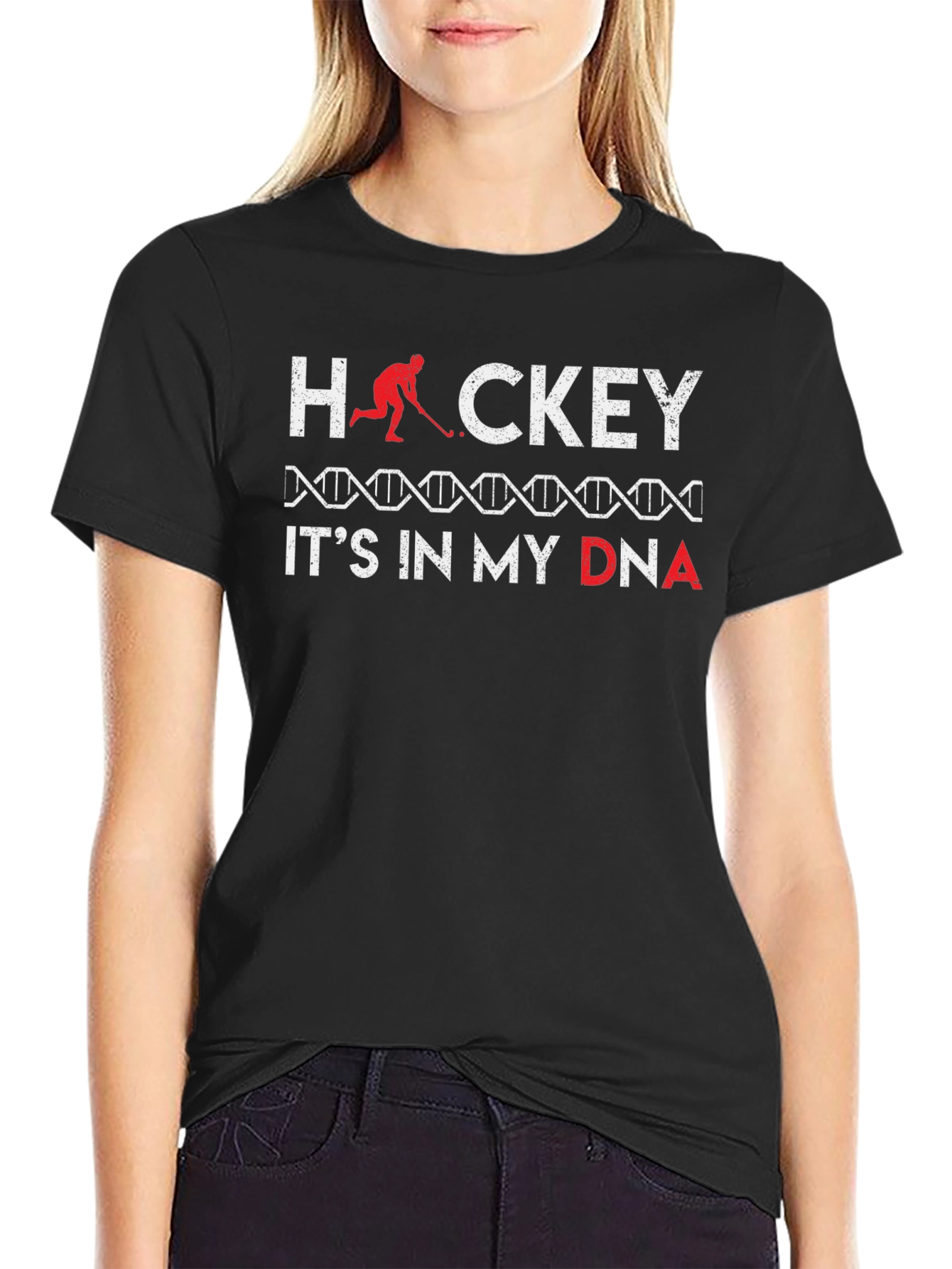 Hockey in my DNA Black T-Shirt