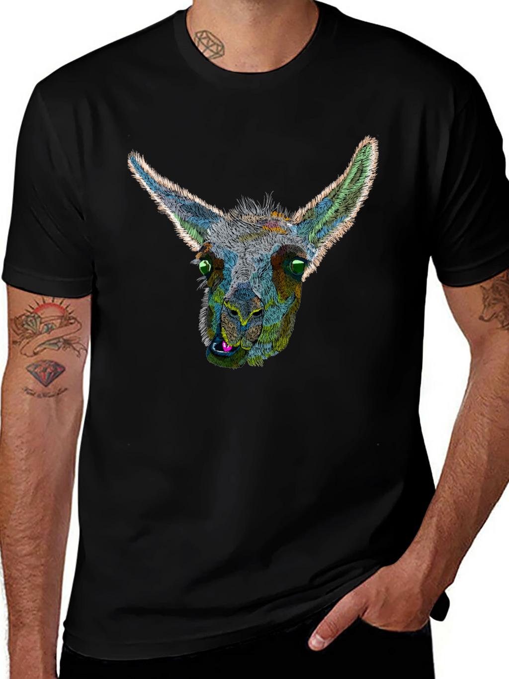 Llama Graphic Black T-Shirt