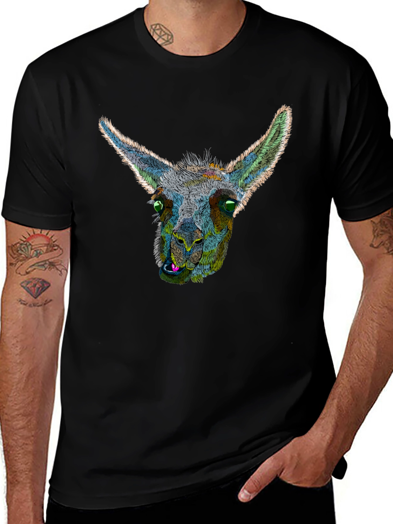 Llama Graphic Black T-Shirt