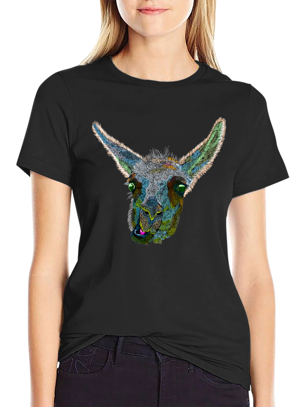Llama Graphic Black T-Shirt