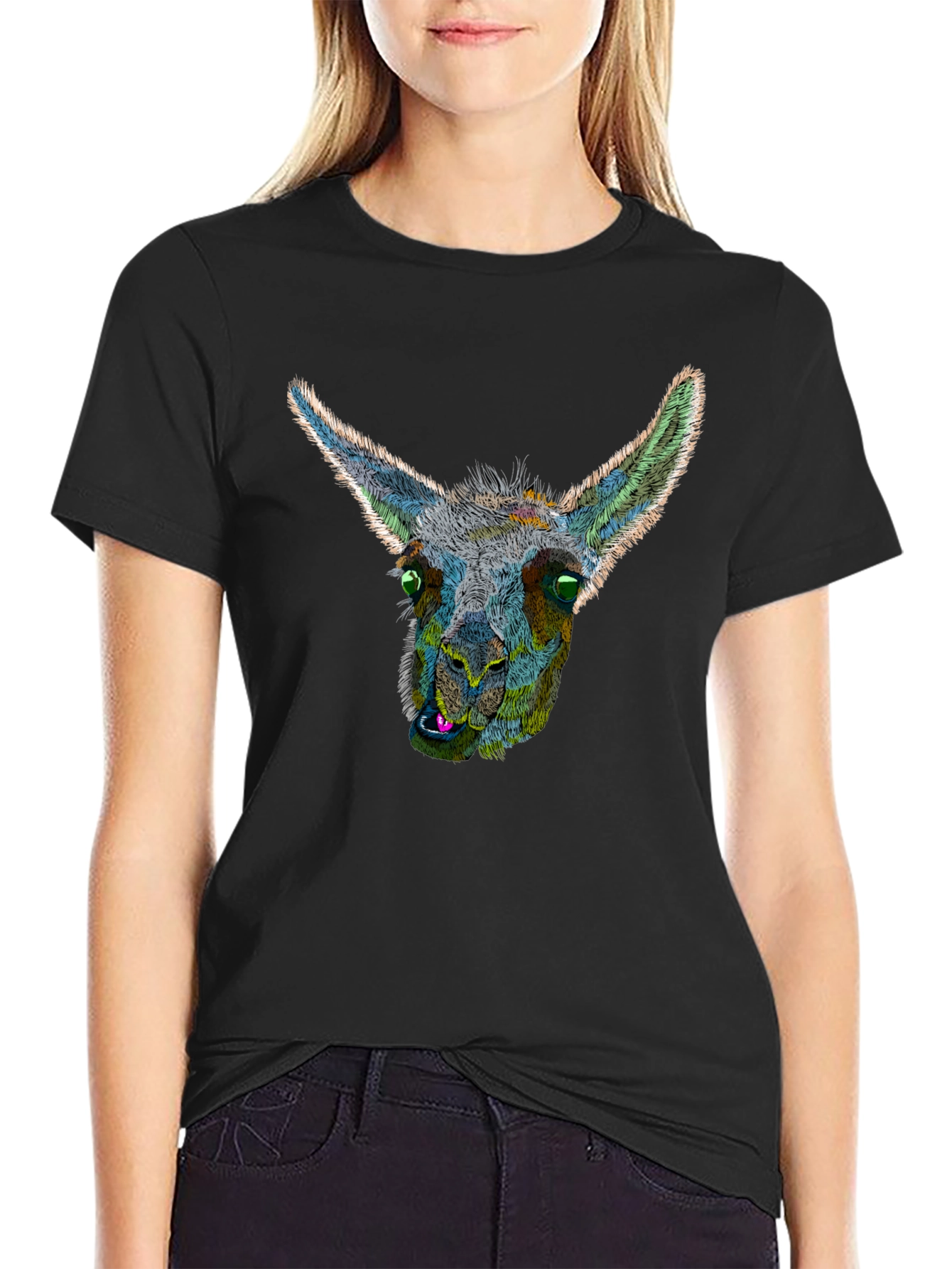 Llama Graphic Black T-Shirt