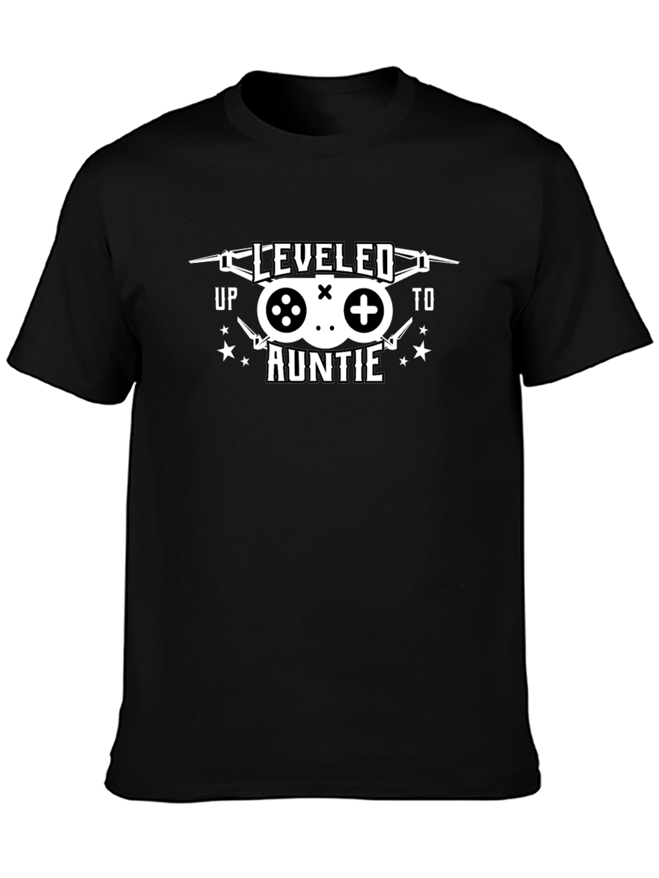 Leveled Up to Auntie T-Shirt - Gamer Aunt Gift