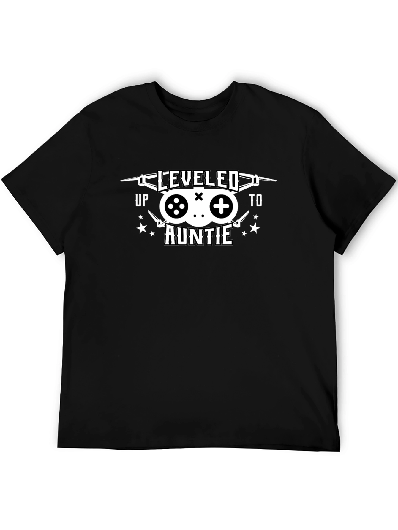 Leveled Up to Auntie T-Shirt - Gamer Aunt Gift