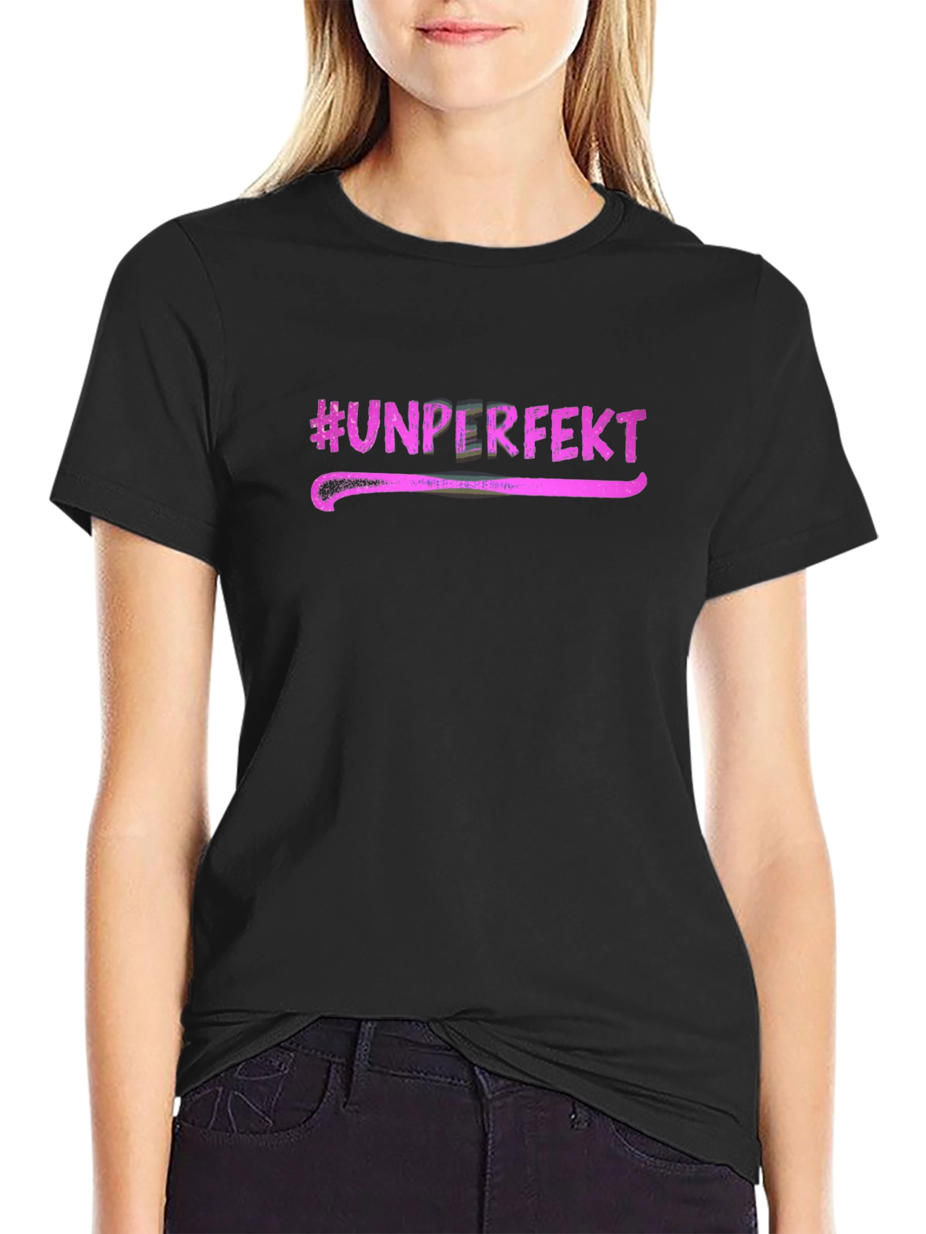 #Unperfekt Black Graphic Tee - Unique Casual Style