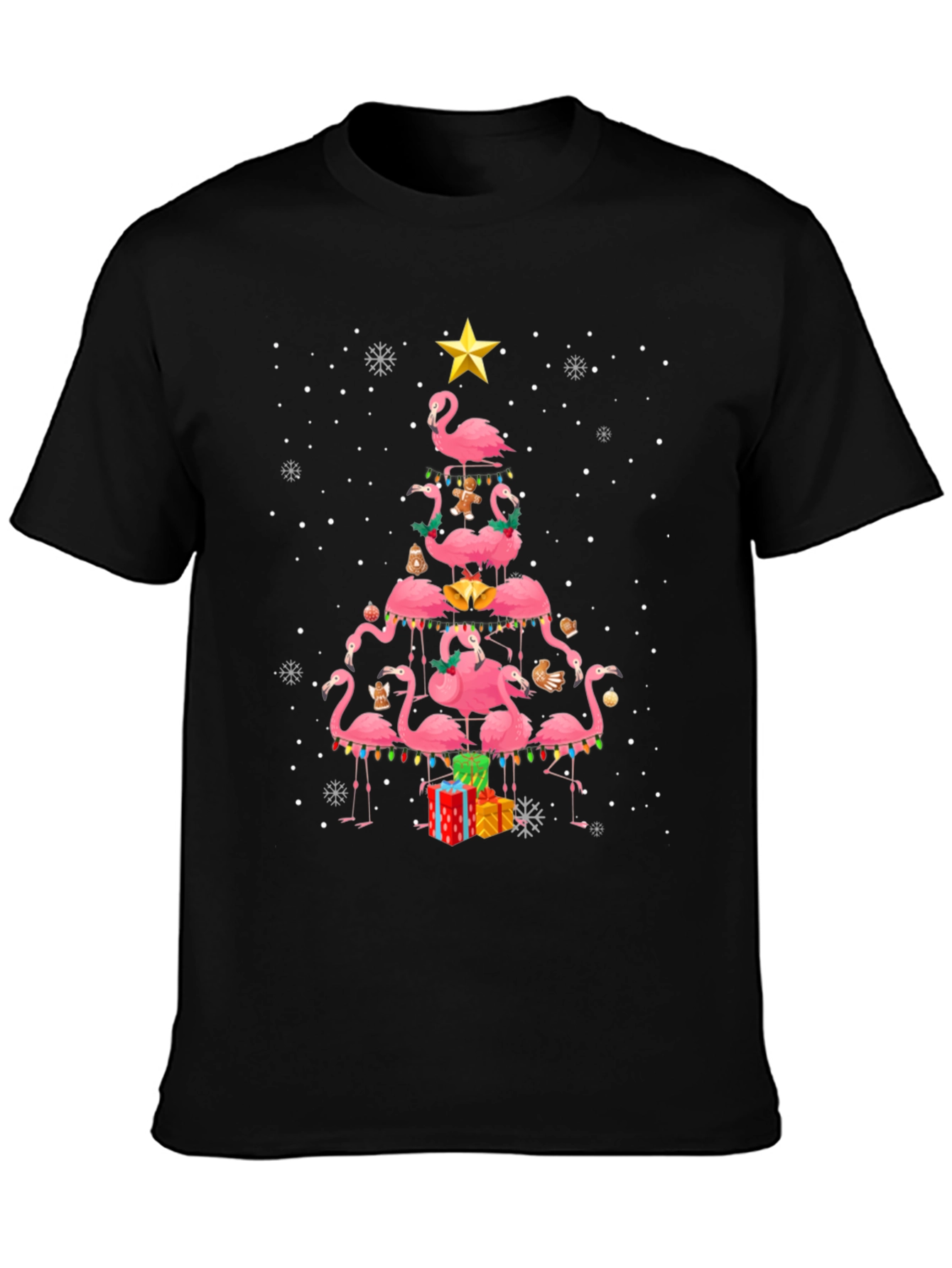 Flamingo Christmas Tree T-Shirt
