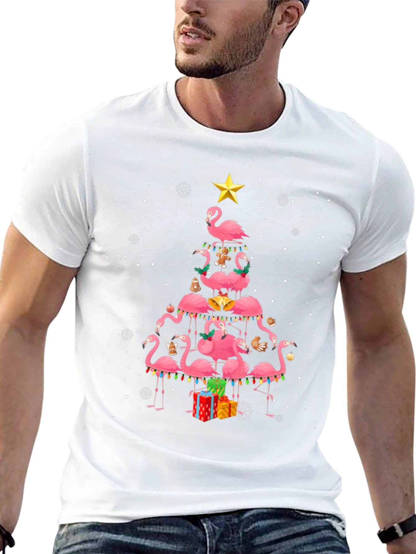 Flamingo Christmas Tree T-Shirt