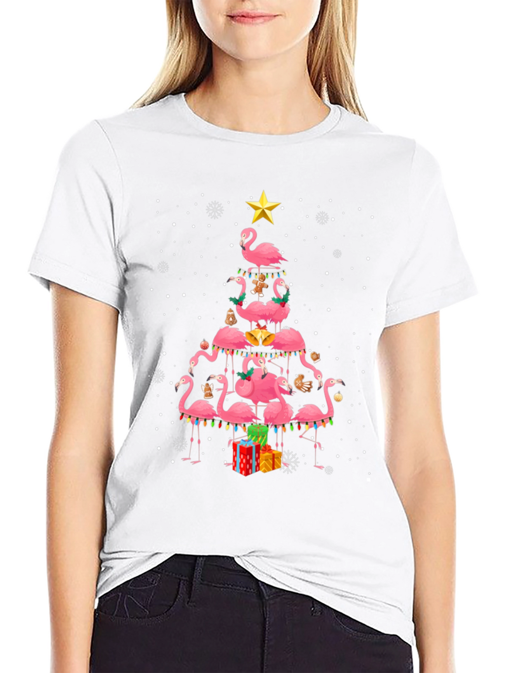 Flamingo Christmas Tree T-Shirt