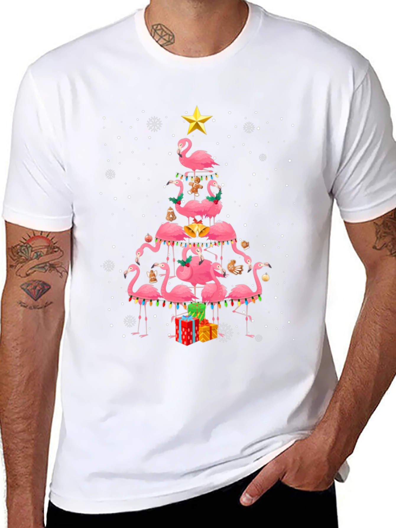 Flamingo Christmas Tree T-Shirt