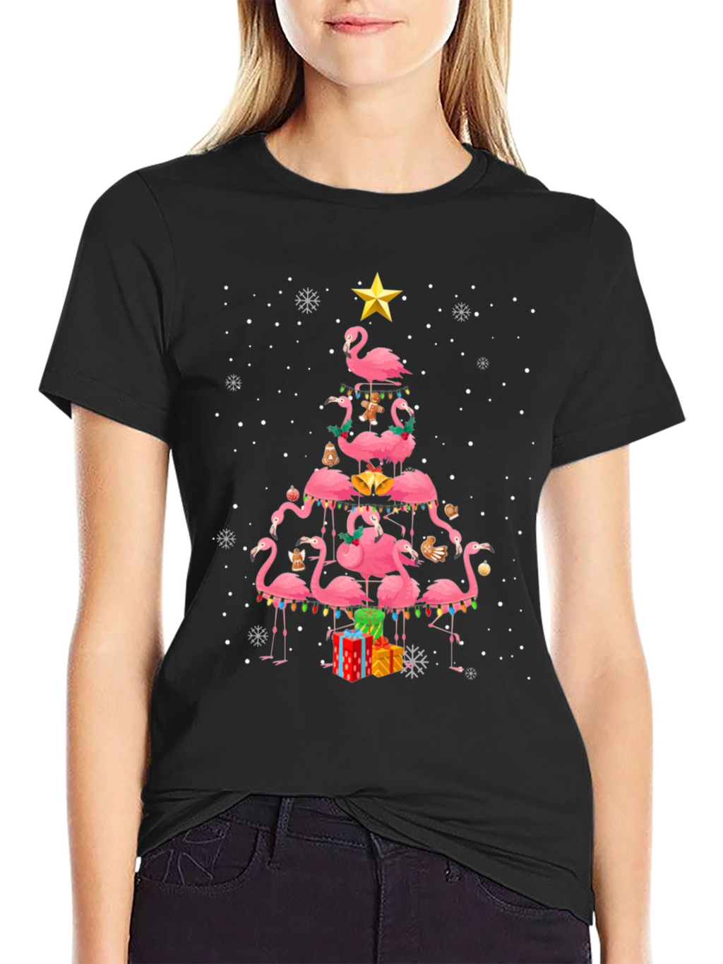 Flamingo Christmas Tree T-Shirt