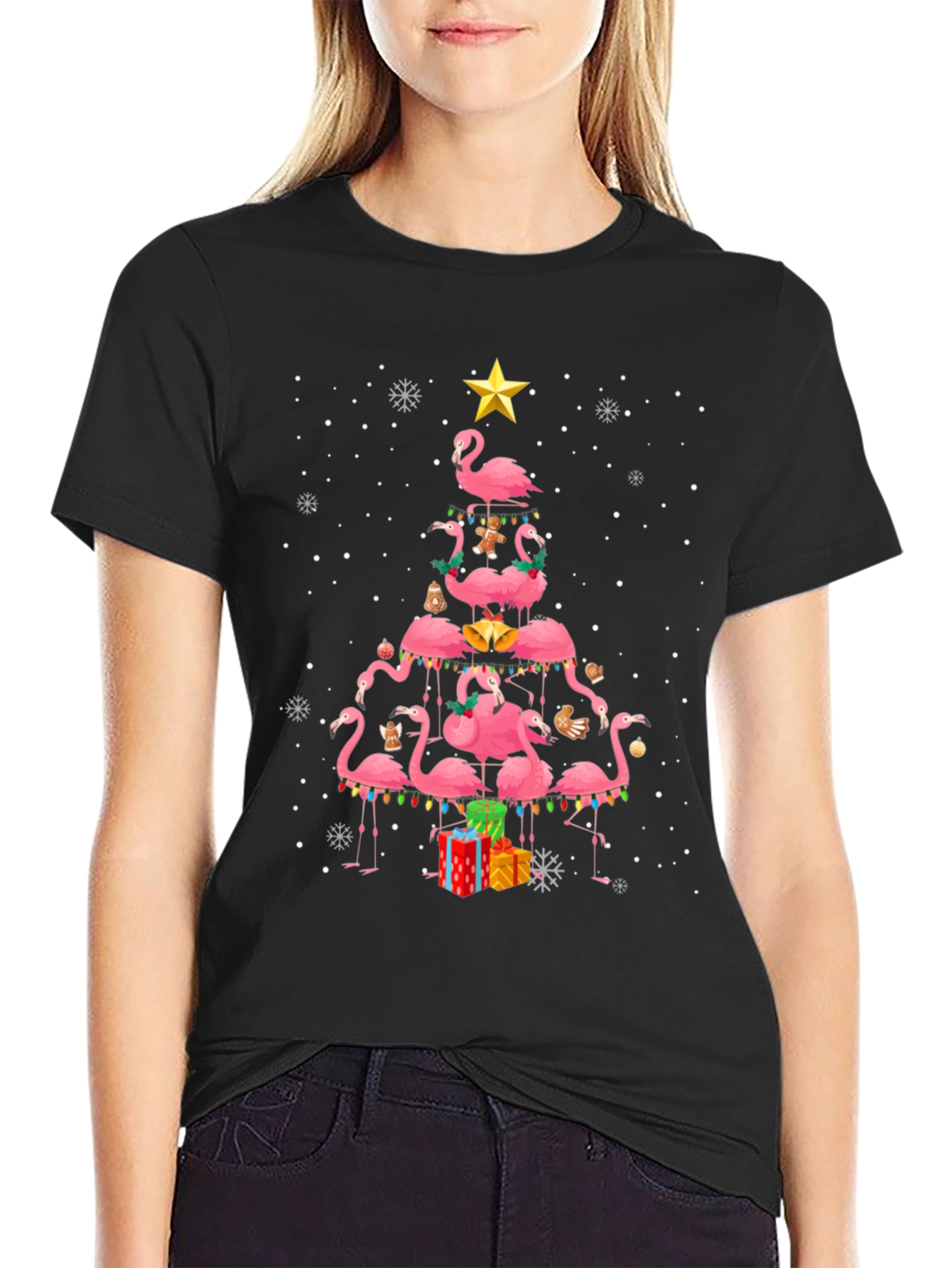 Flamingo Christmas Tree T-Shirt