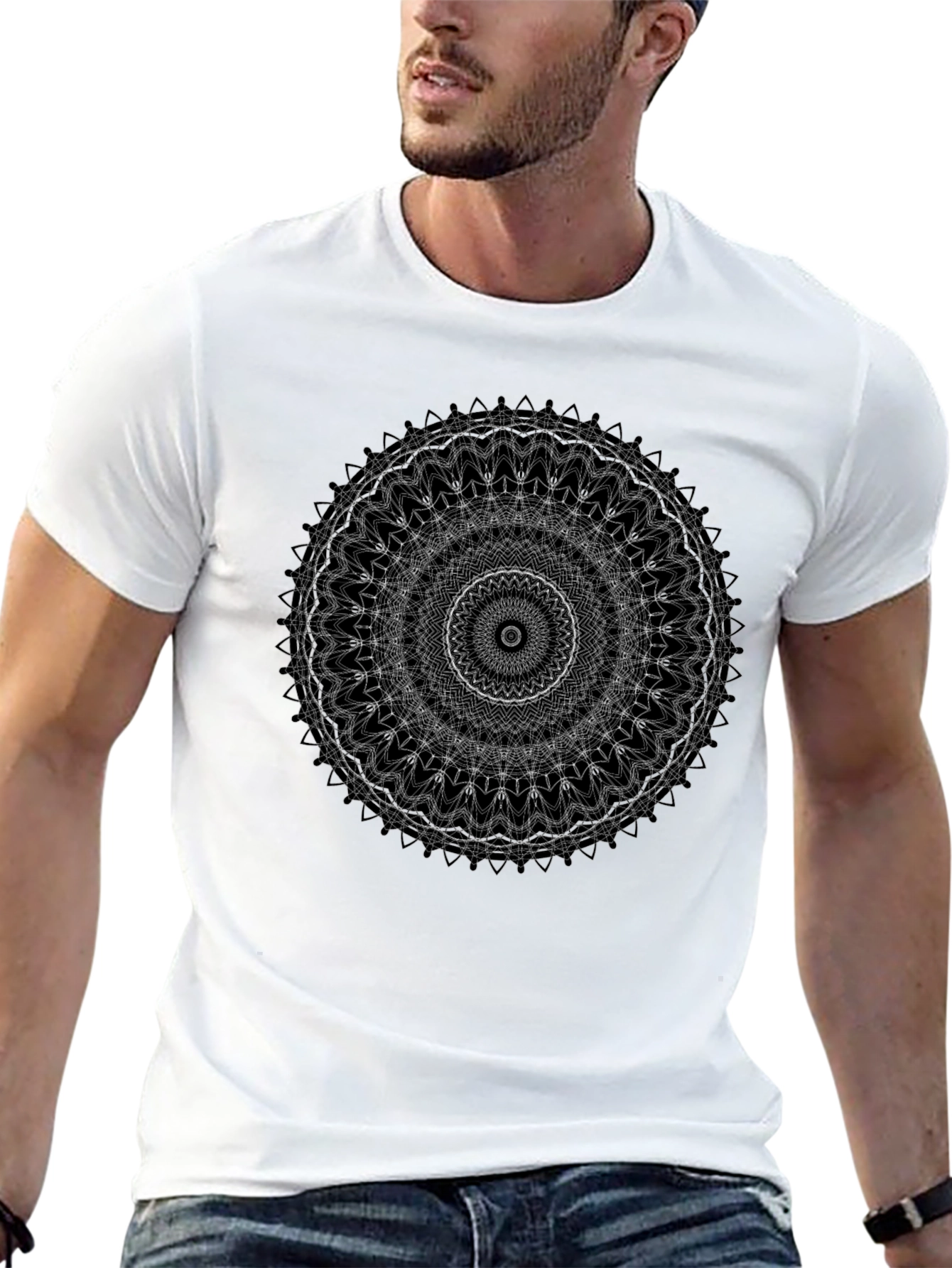 Mandala Graphic Print Black T-Shirt
