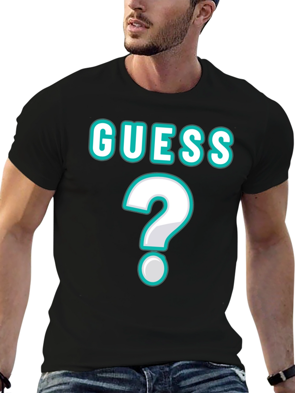 Guess Unisex T-Shirt with Question Mark Design