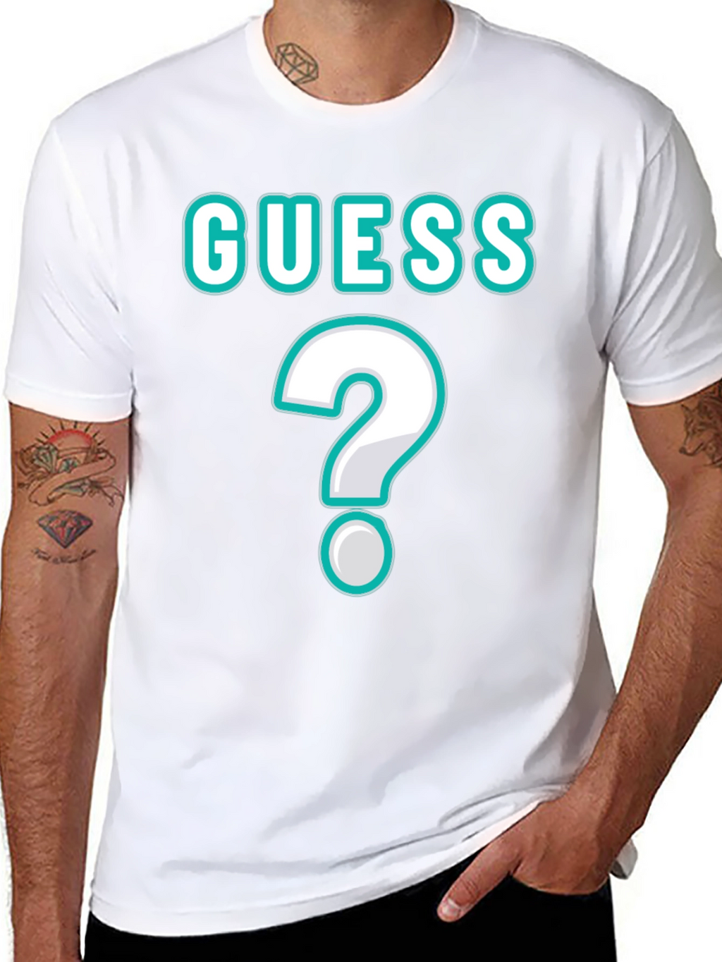 Guess Unisex T-Shirt with Question Mark Design