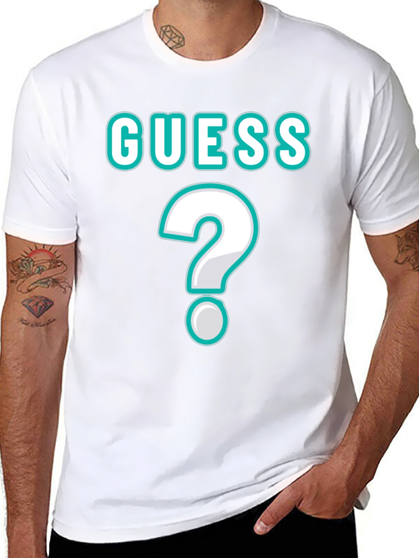 Guess Unisex T-Shirt with Question Mark Design