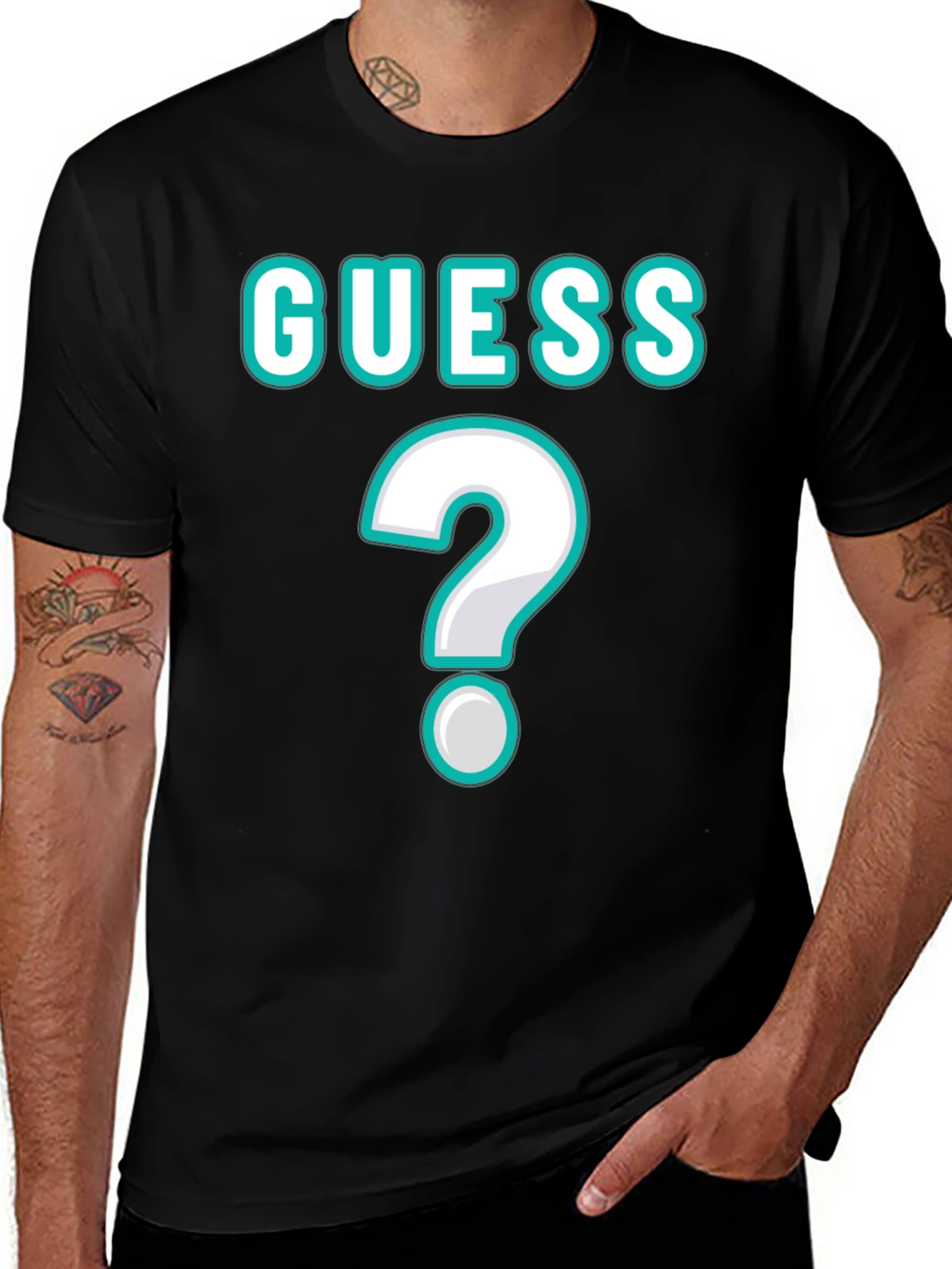 Guess Unisex T-Shirt with Question Mark Design