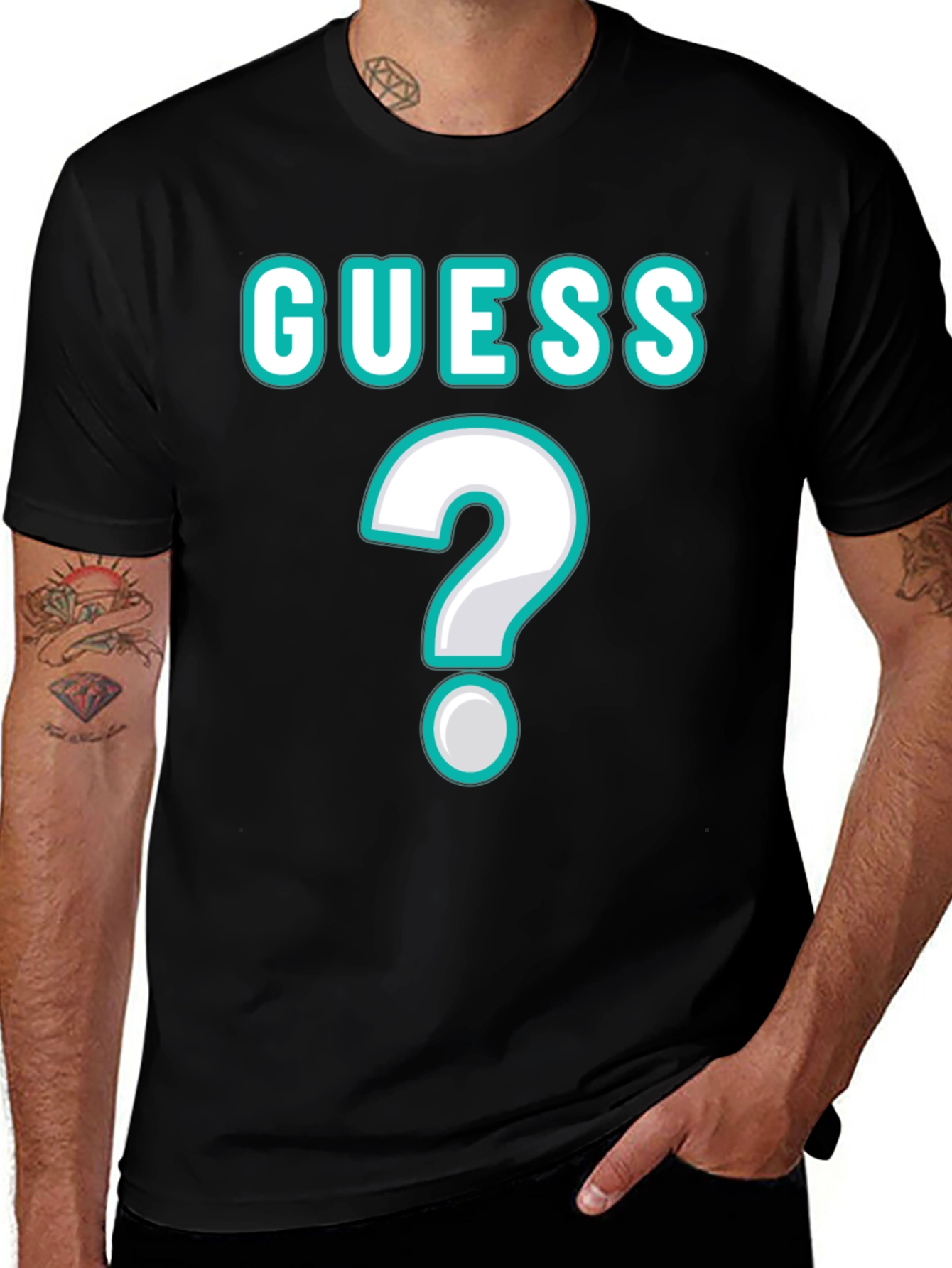 Guess Unisex T-Shirt with Question Mark Design