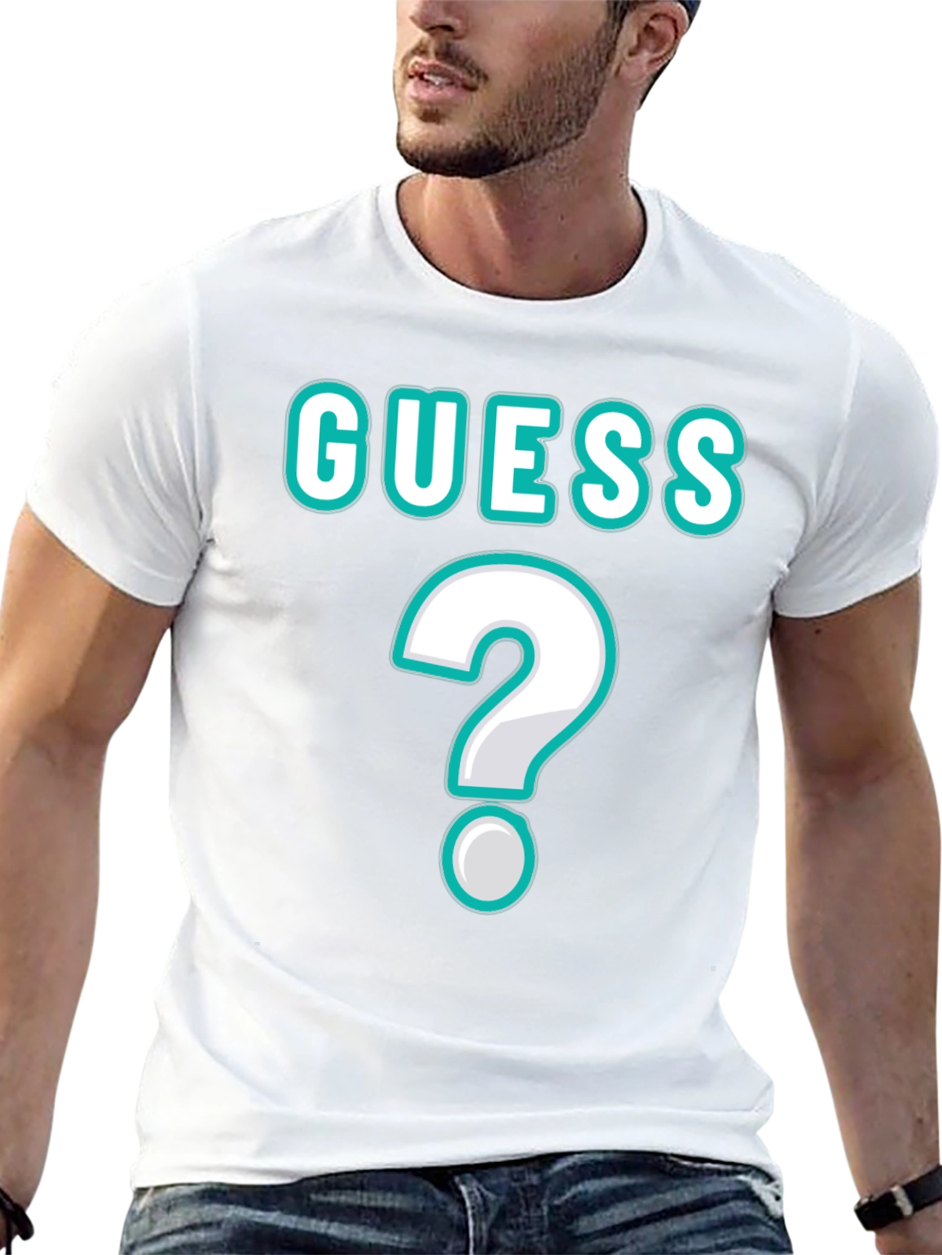 Guess Unisex T-Shirt with Question Mark Design