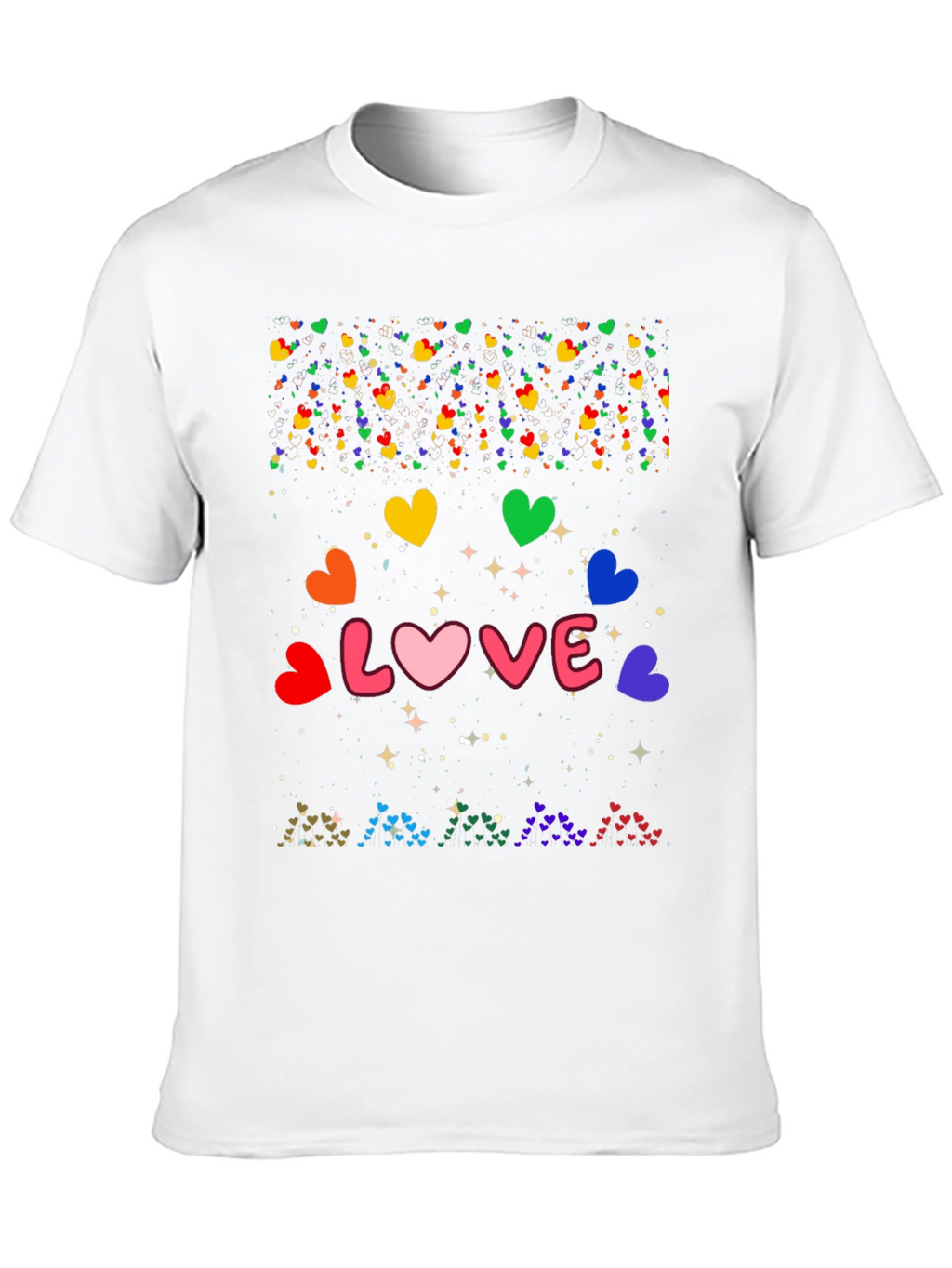 Love Hearts Graphic Tee - Black