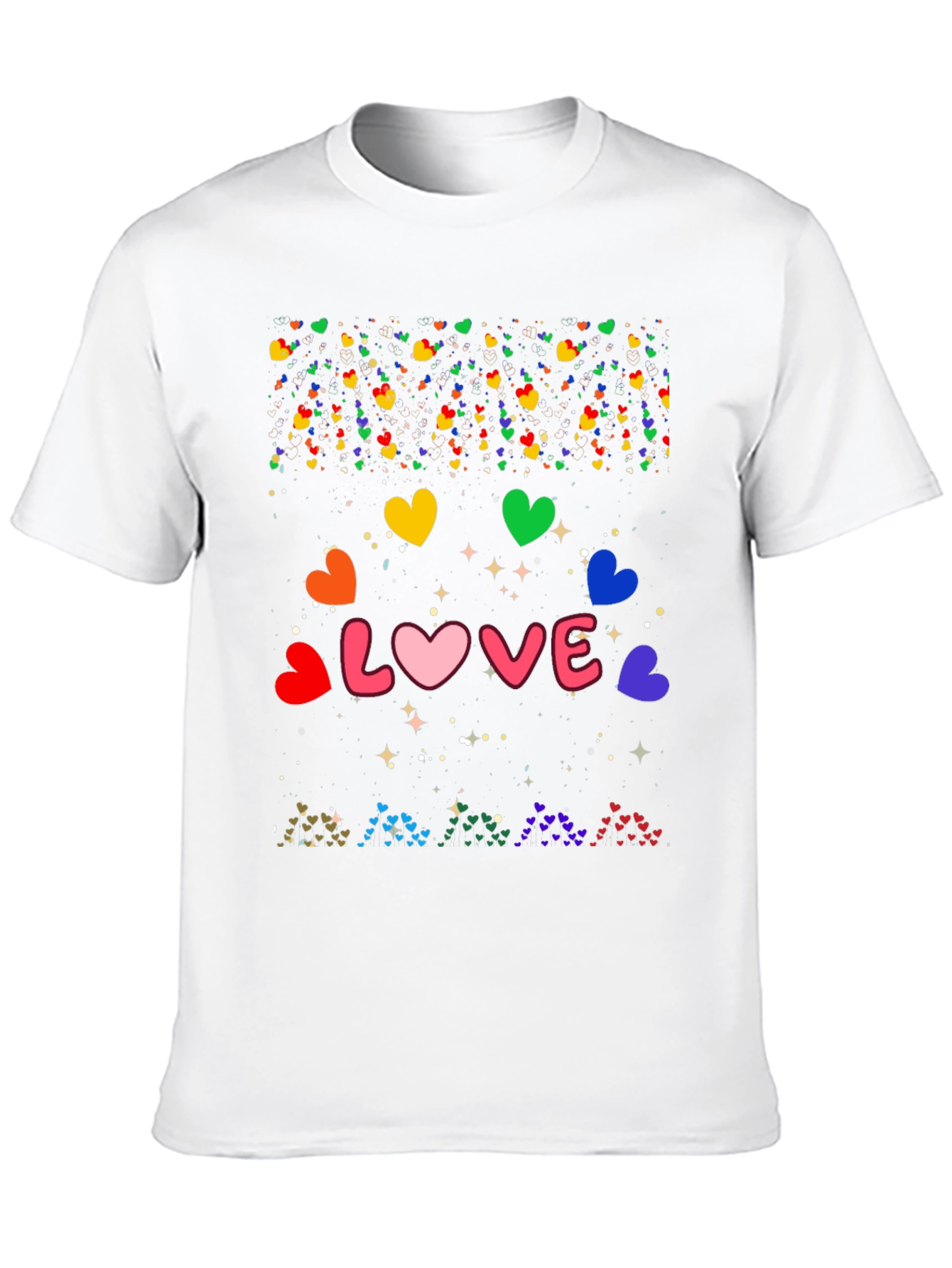 Love Hearts Graphic Tee - Black