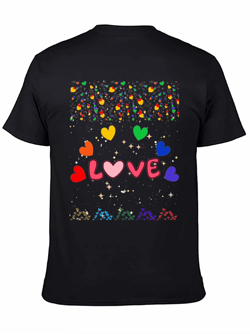 Love Hearts Graphic Tee - Black