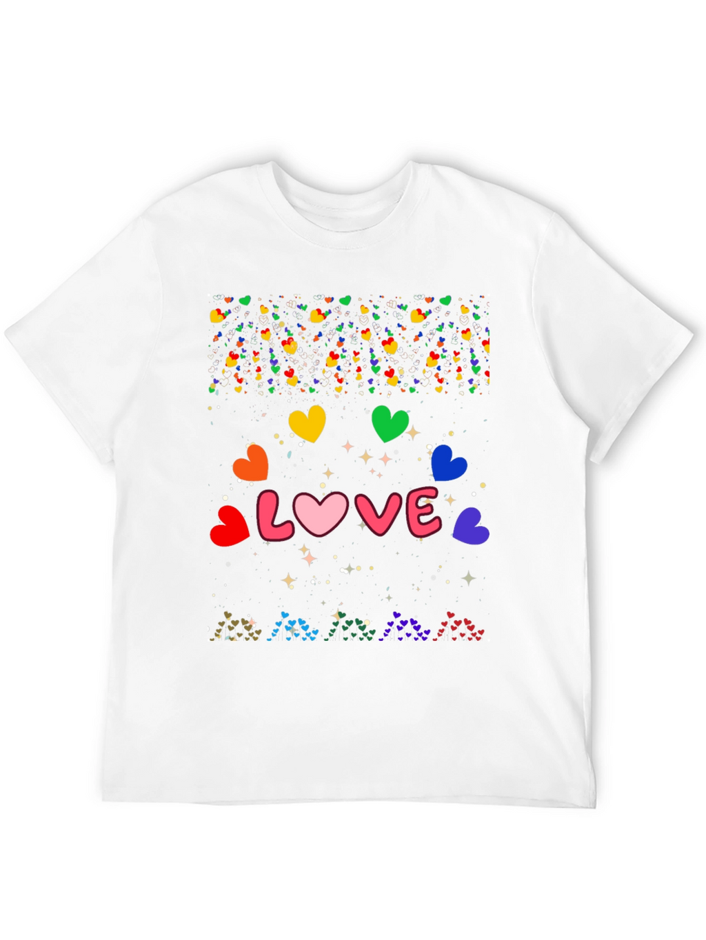 Love Hearts Graphic Tee - Black