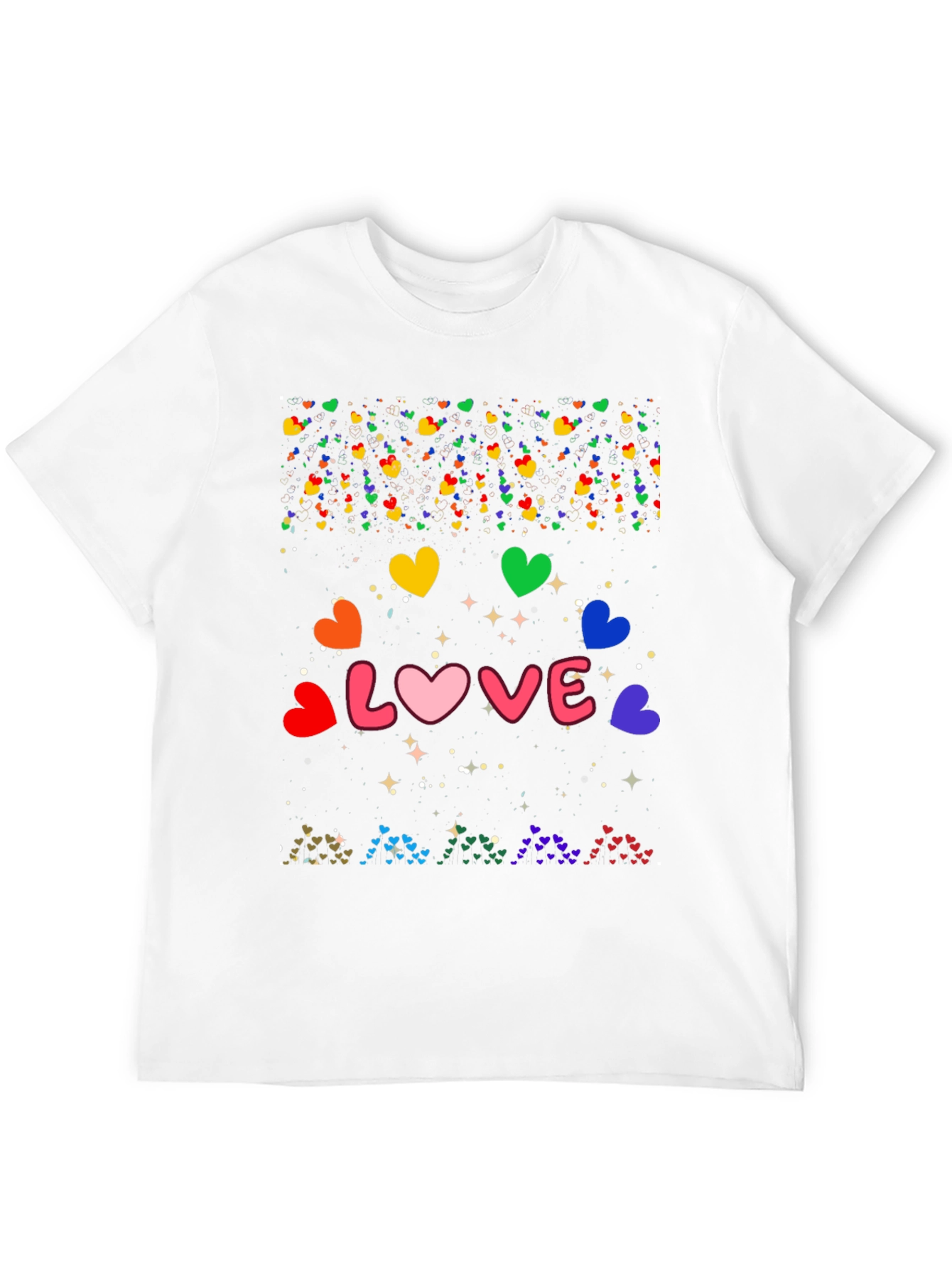 Love Hearts Graphic Tee - Black