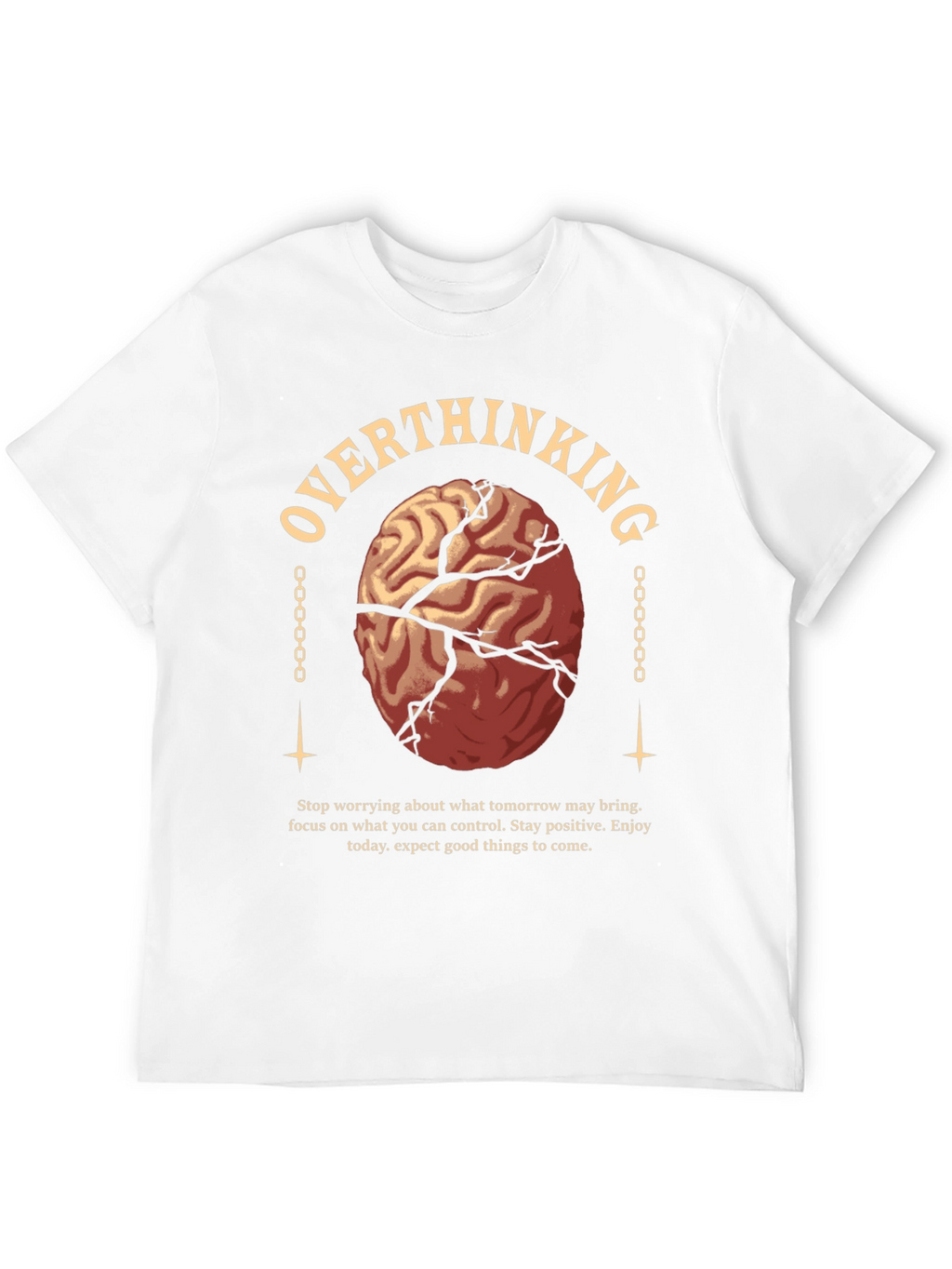 Overthinking Brain Graphic Tee - Black