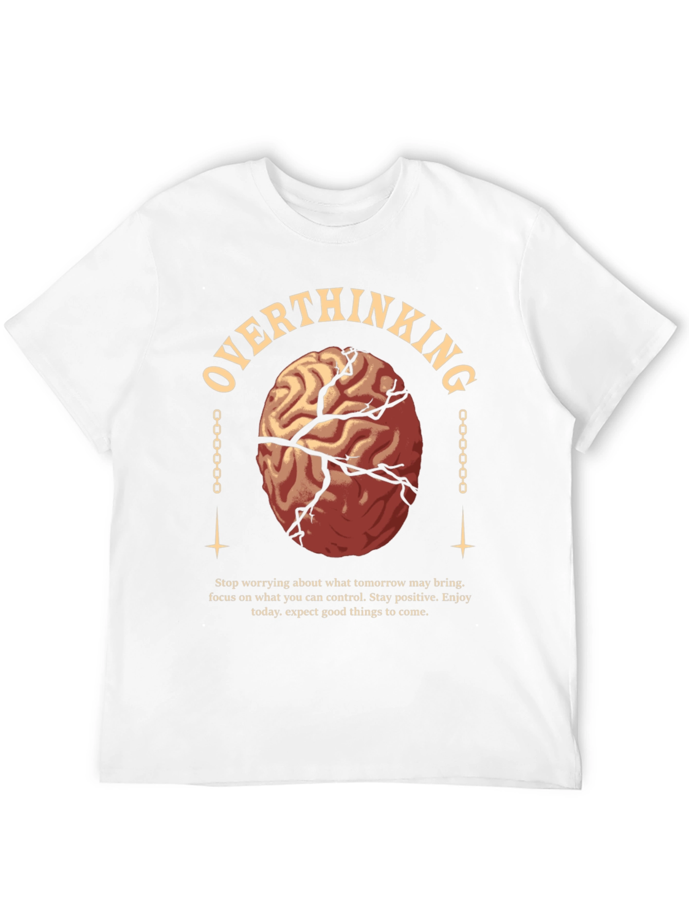 Overthinking Brain Graphic Tee - Black