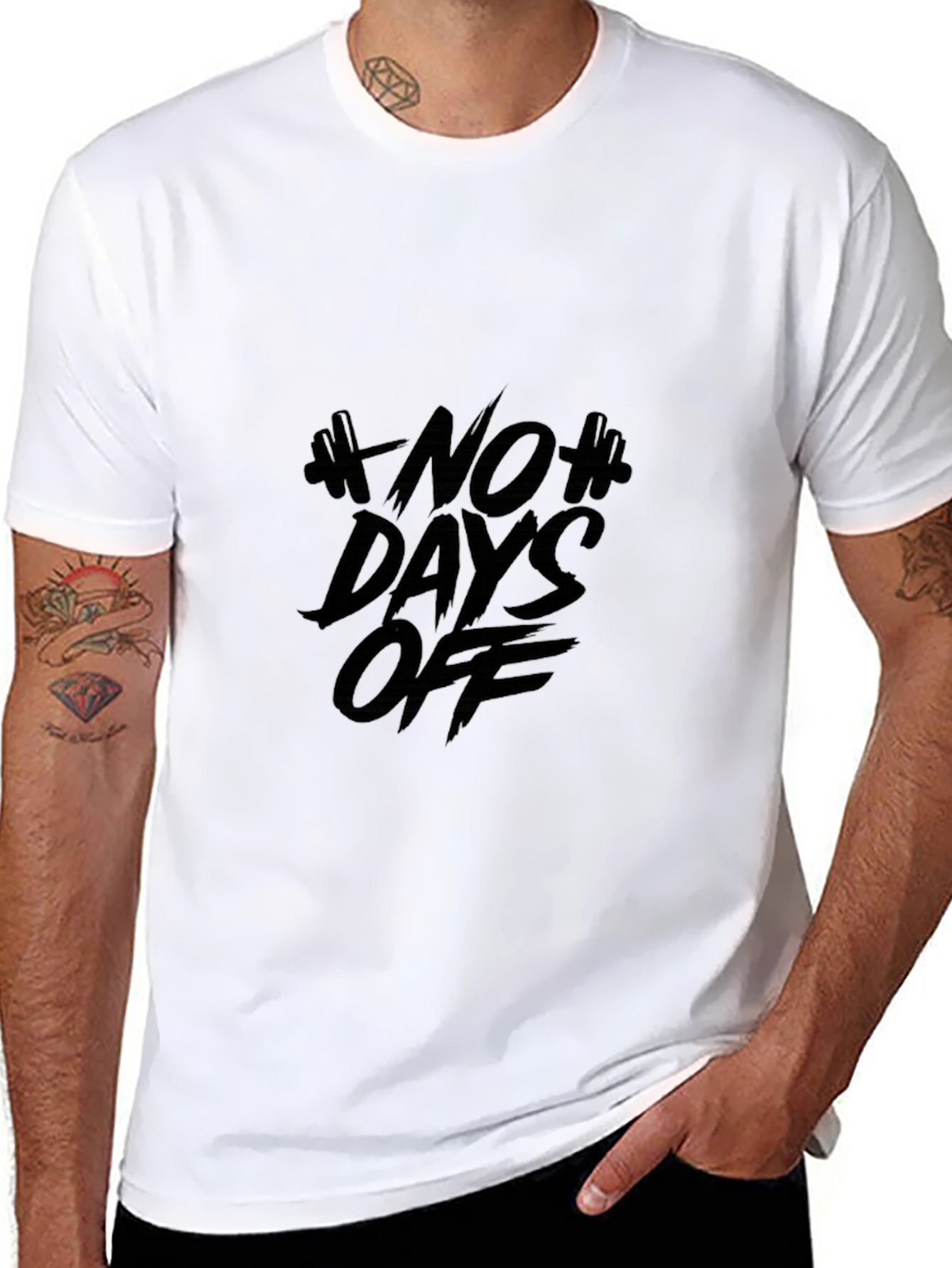 No Days Off Black T-Shirt: Gym Motivation