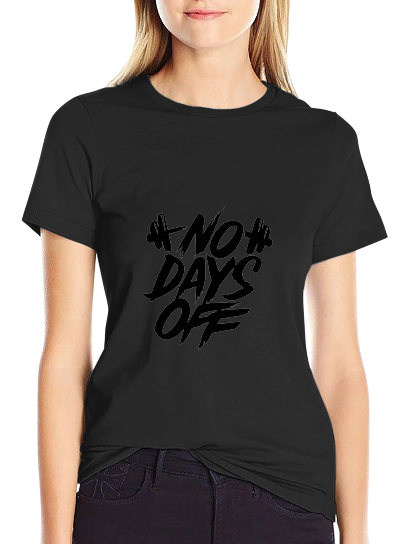 No Days Off Black T-Shirt: Gym Motivation