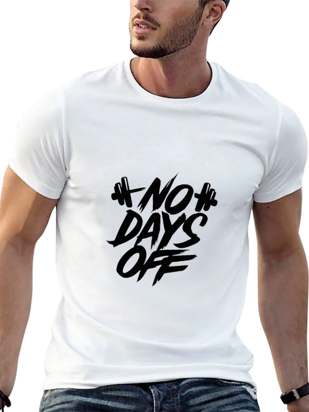 No Days Off Black T-Shirt: Gym Motivation